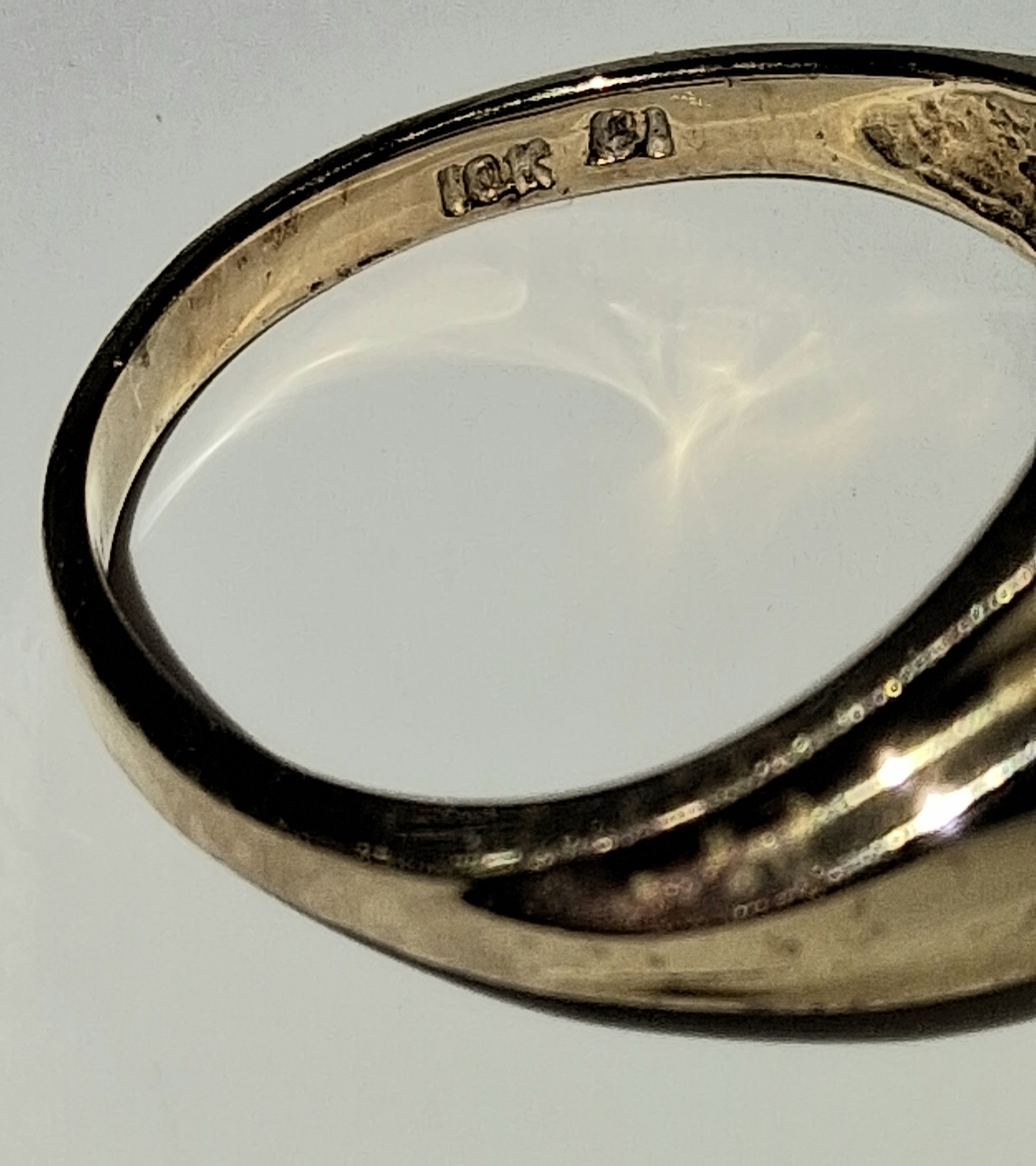 10KT Gold Diamond Chip Asymmetrical Ring