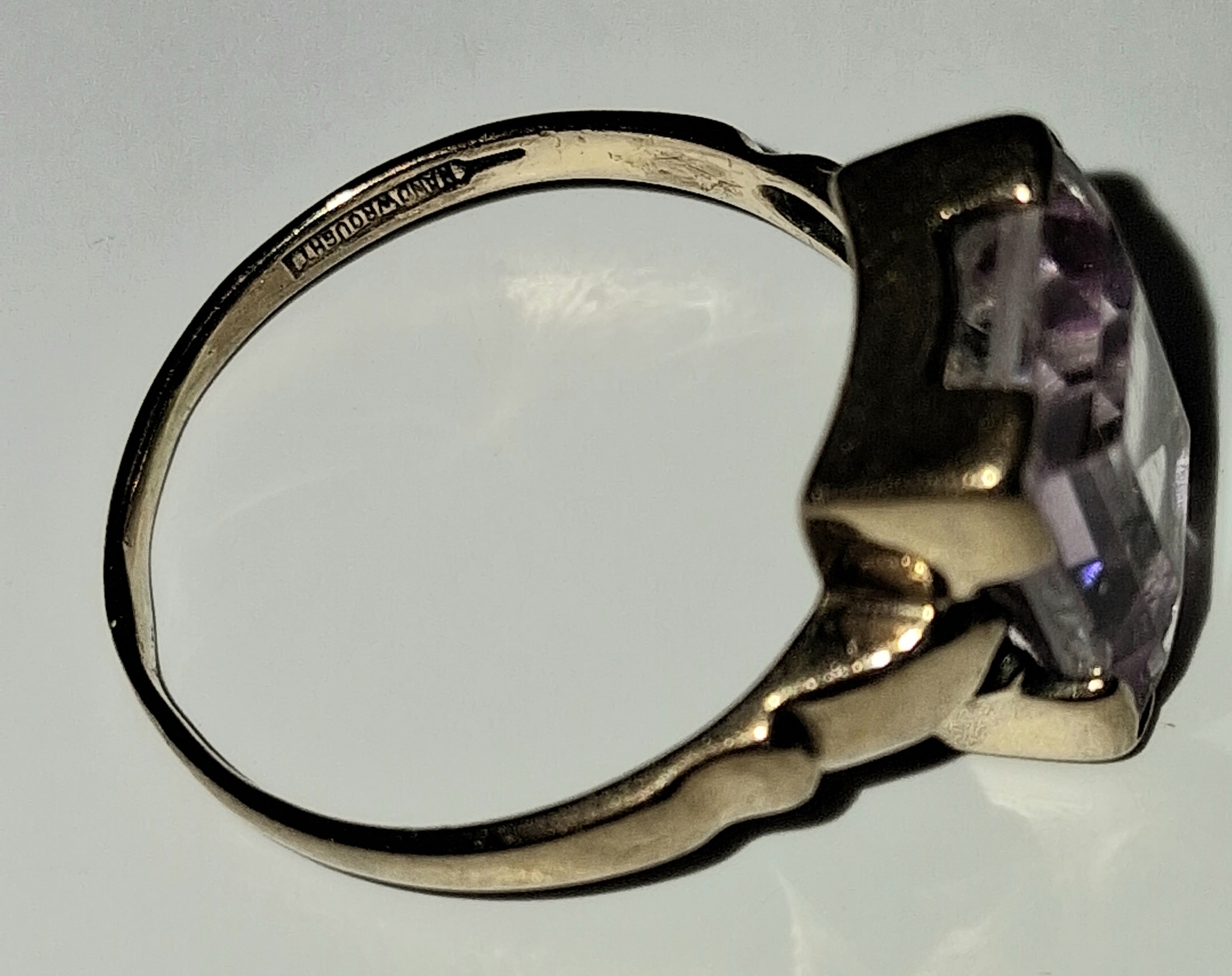 10KT Gold Emerald-Cut Amethyst Ring