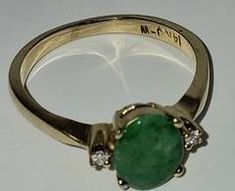14KT Gold, Emerald, Diamond Ladies ring