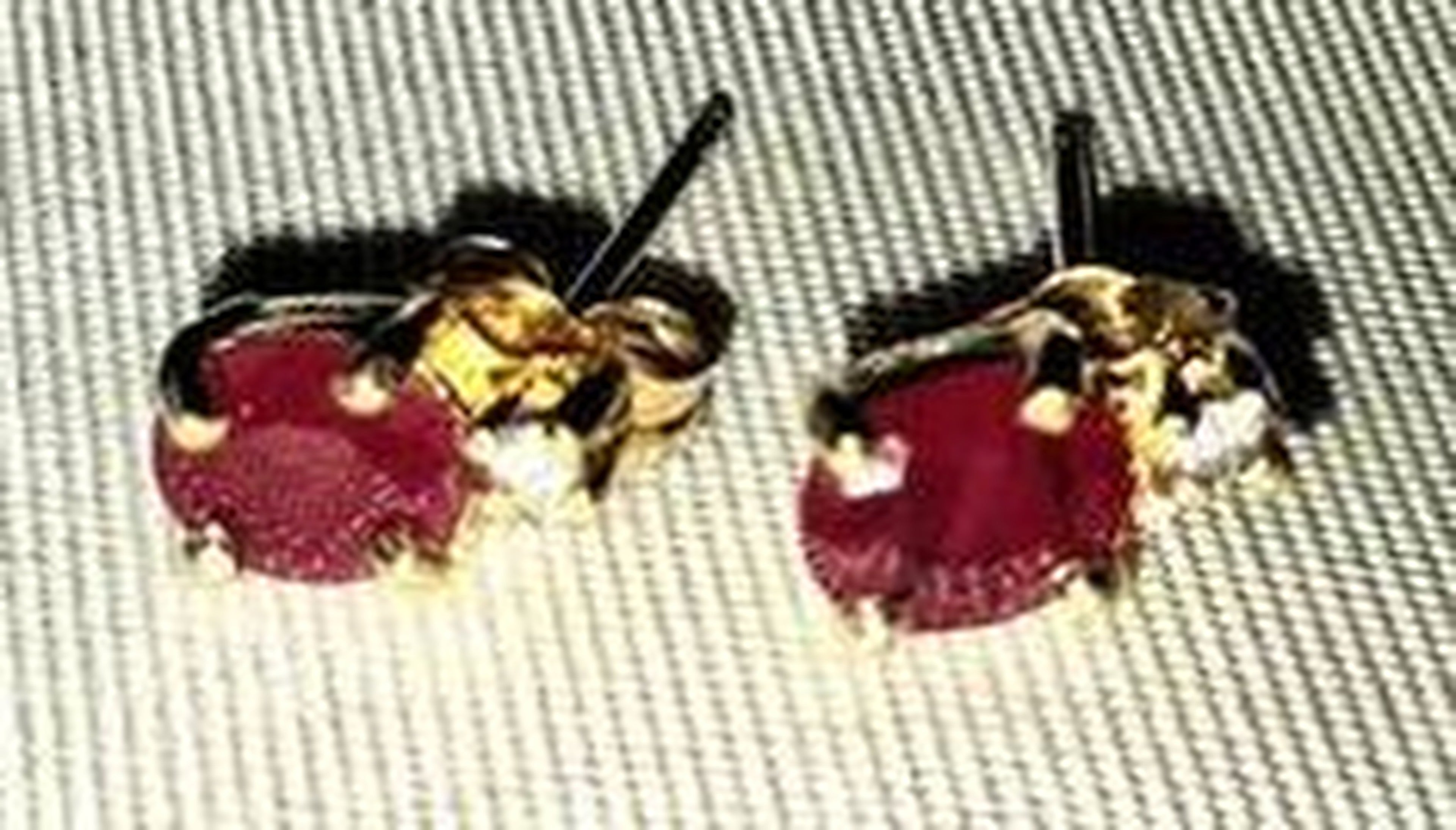 14KT Gold Ruby Stud Earrings