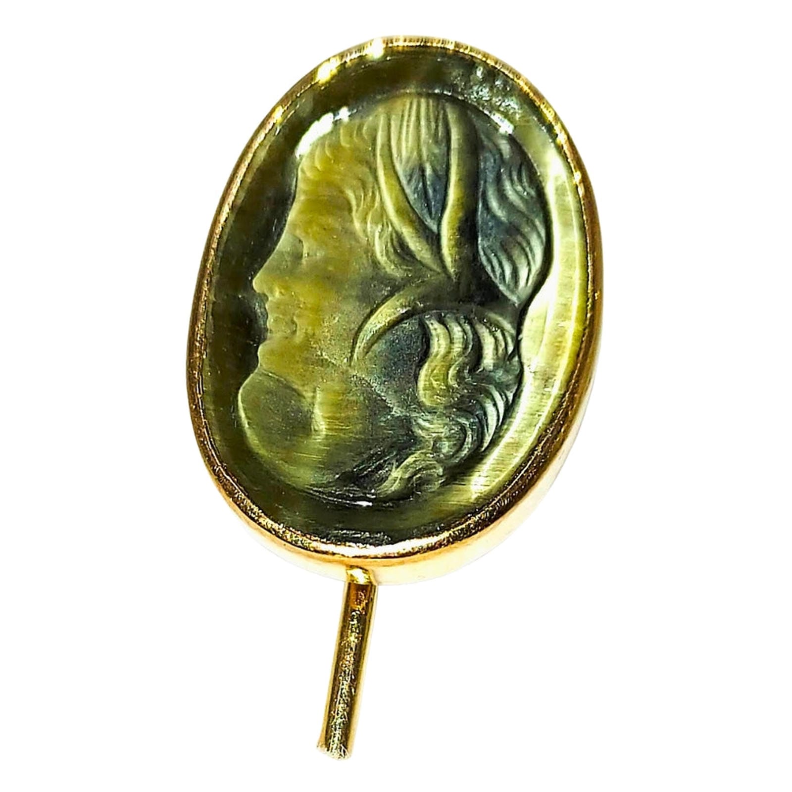 Tiger's Eye Cameo - 14KT Bezel