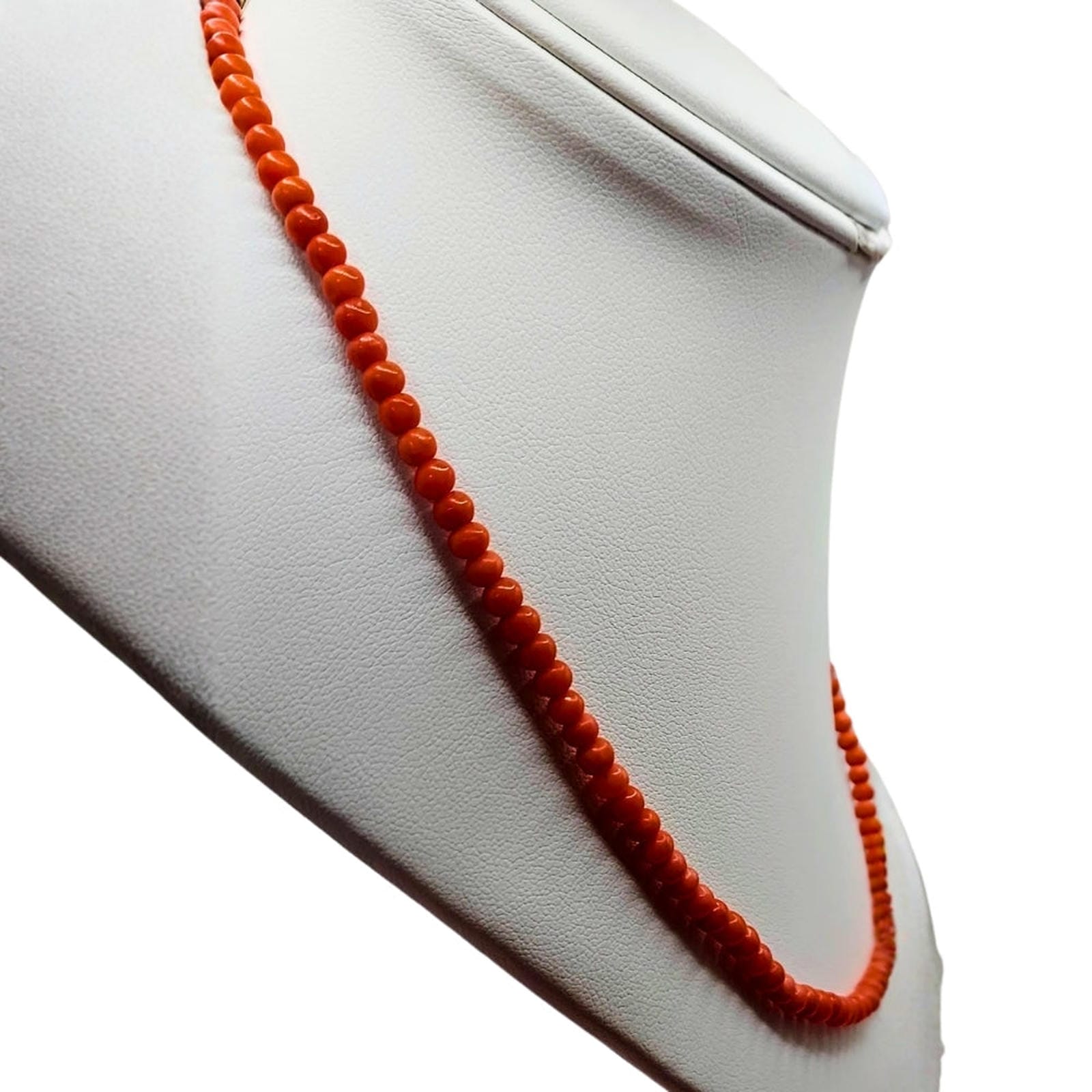 17-1/2 Inch Red Coral Bead Necklace