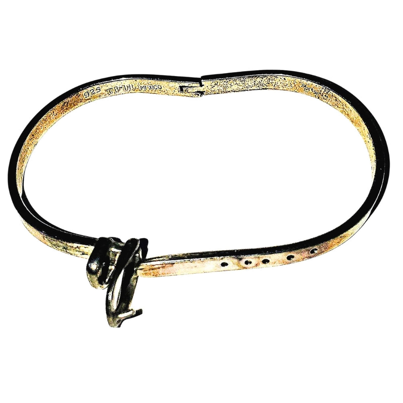 Sterling Silver Hinged Buckle Bracelet - Mexico, 2-1/2 x 2 inches