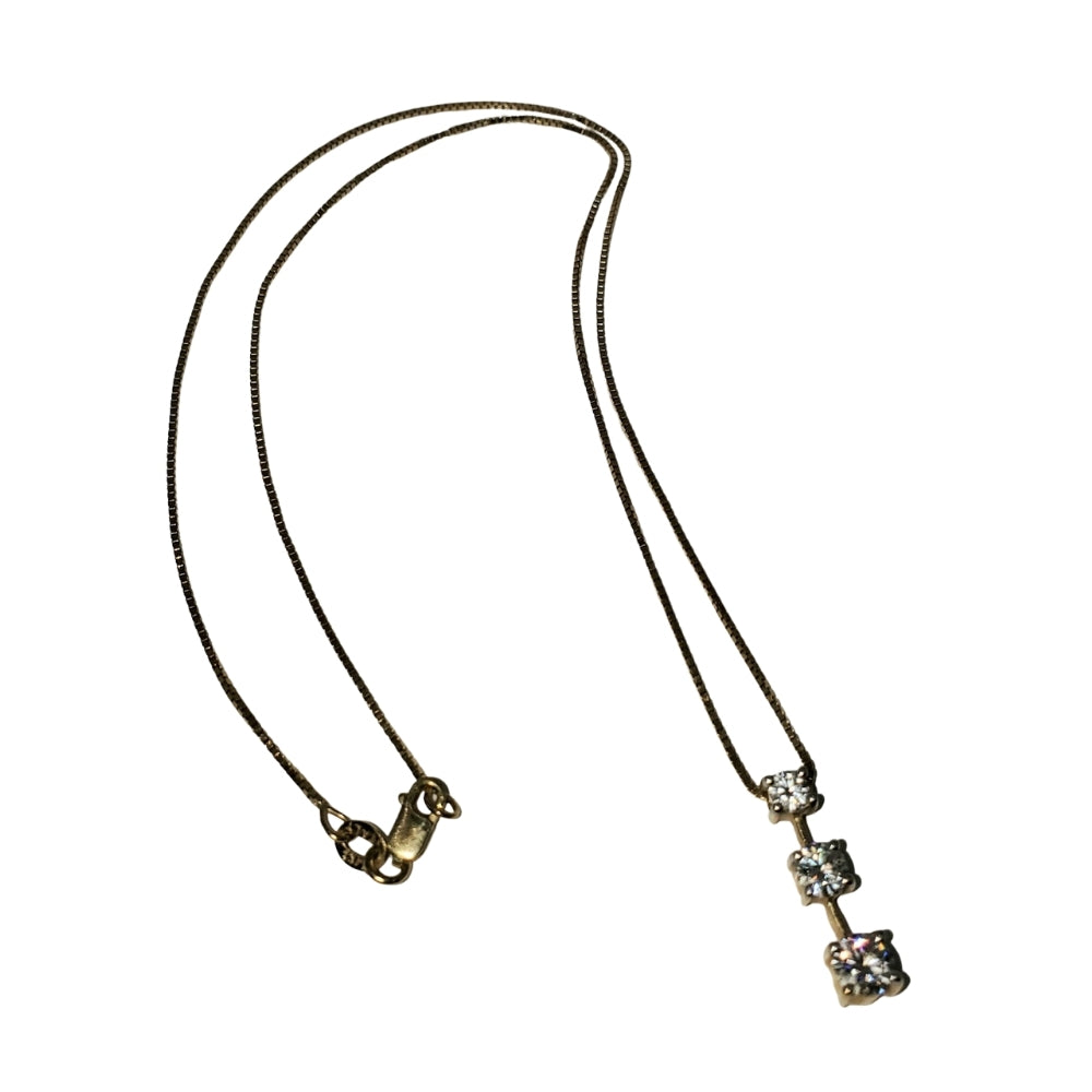 Three Diamond Pendant in 14KT Gold - Italy