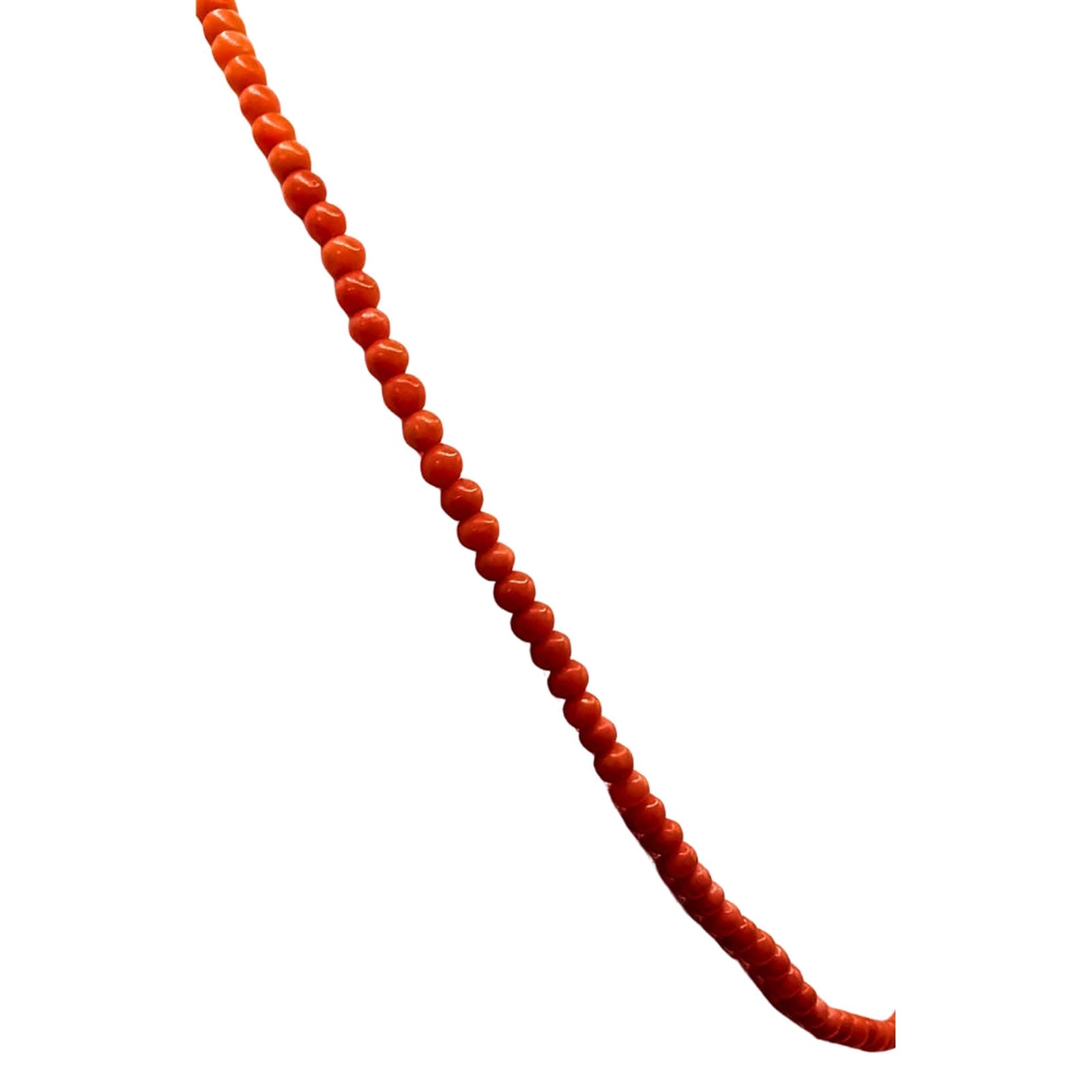 Victorian Coral Bead Necklace with Gold Barrel Clasp