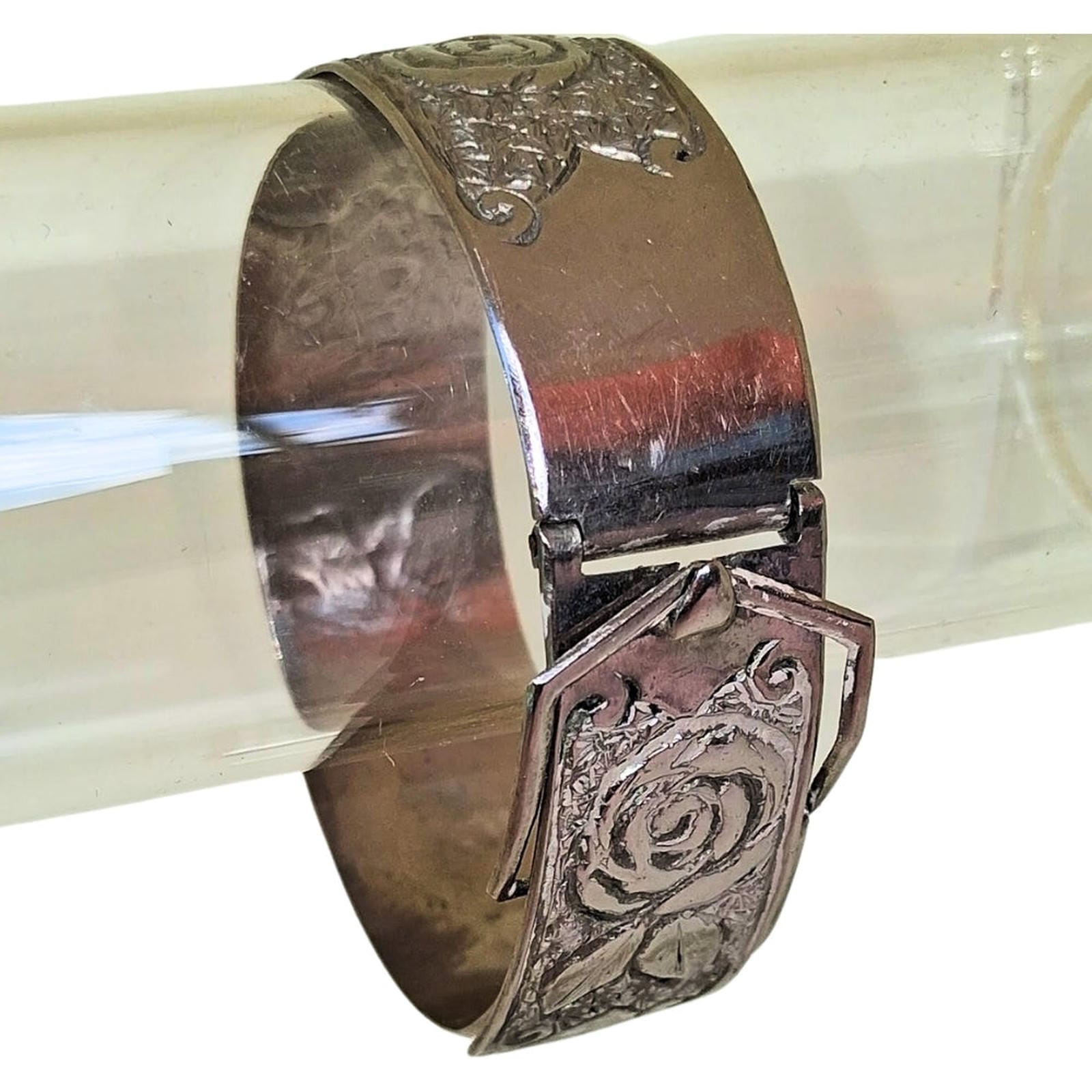 Victorian Sterling Silver Bangle - Engraved “Ethel”