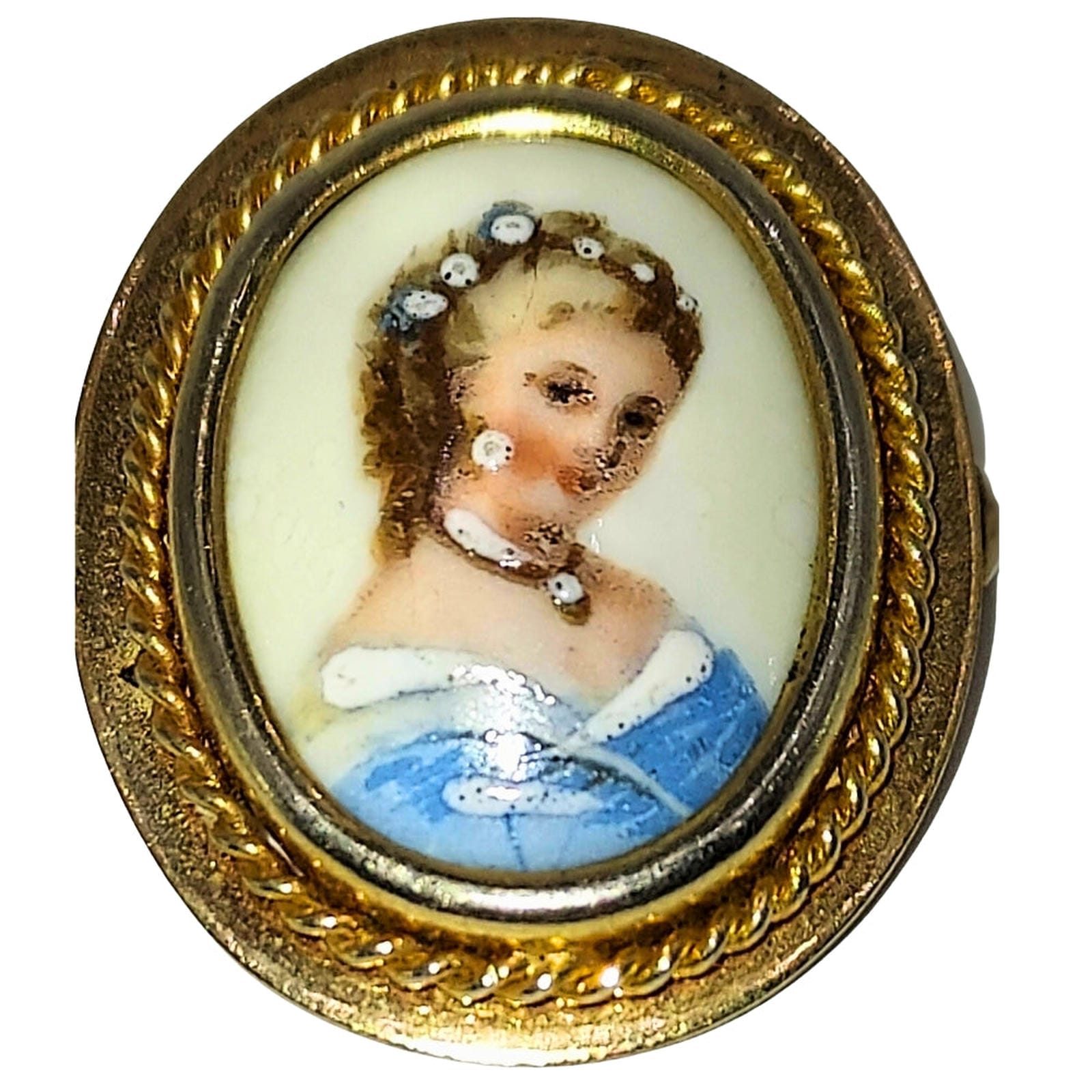 Limoges Porcelain Portrait Pin