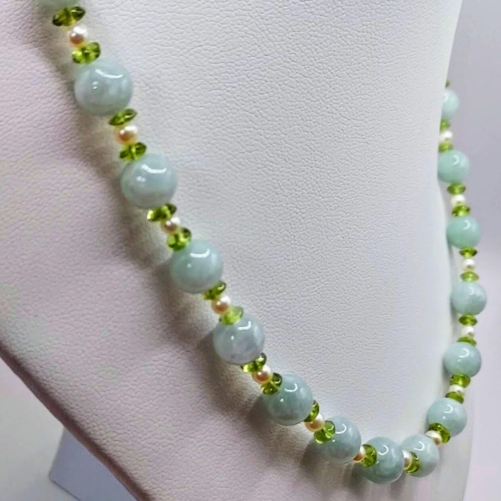 Jade, Pearl & Peridot 18-Inch Strand Necklace