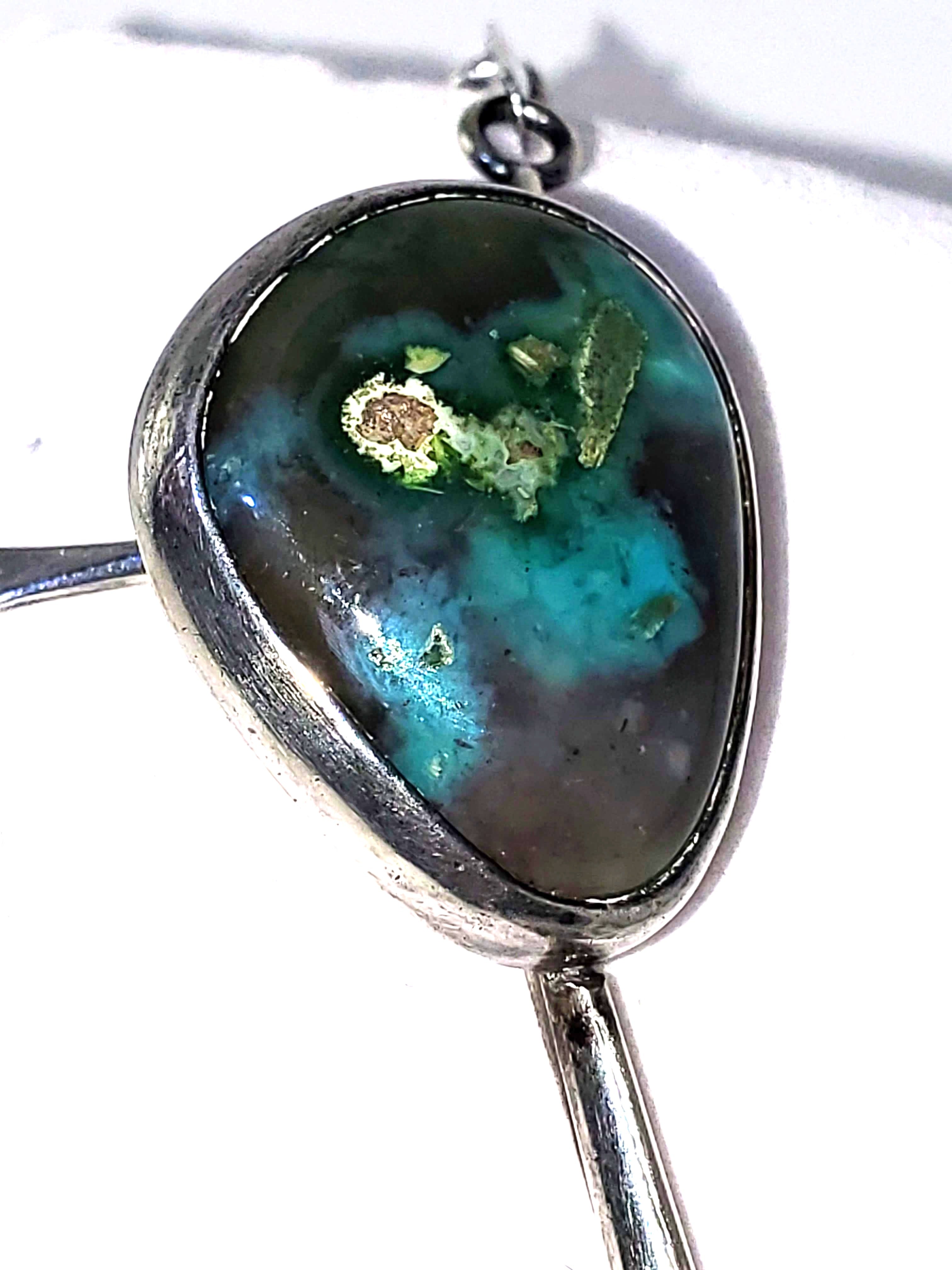 Art Lynde Sterling Silver & Turquoise Abstract Pendant Necklace