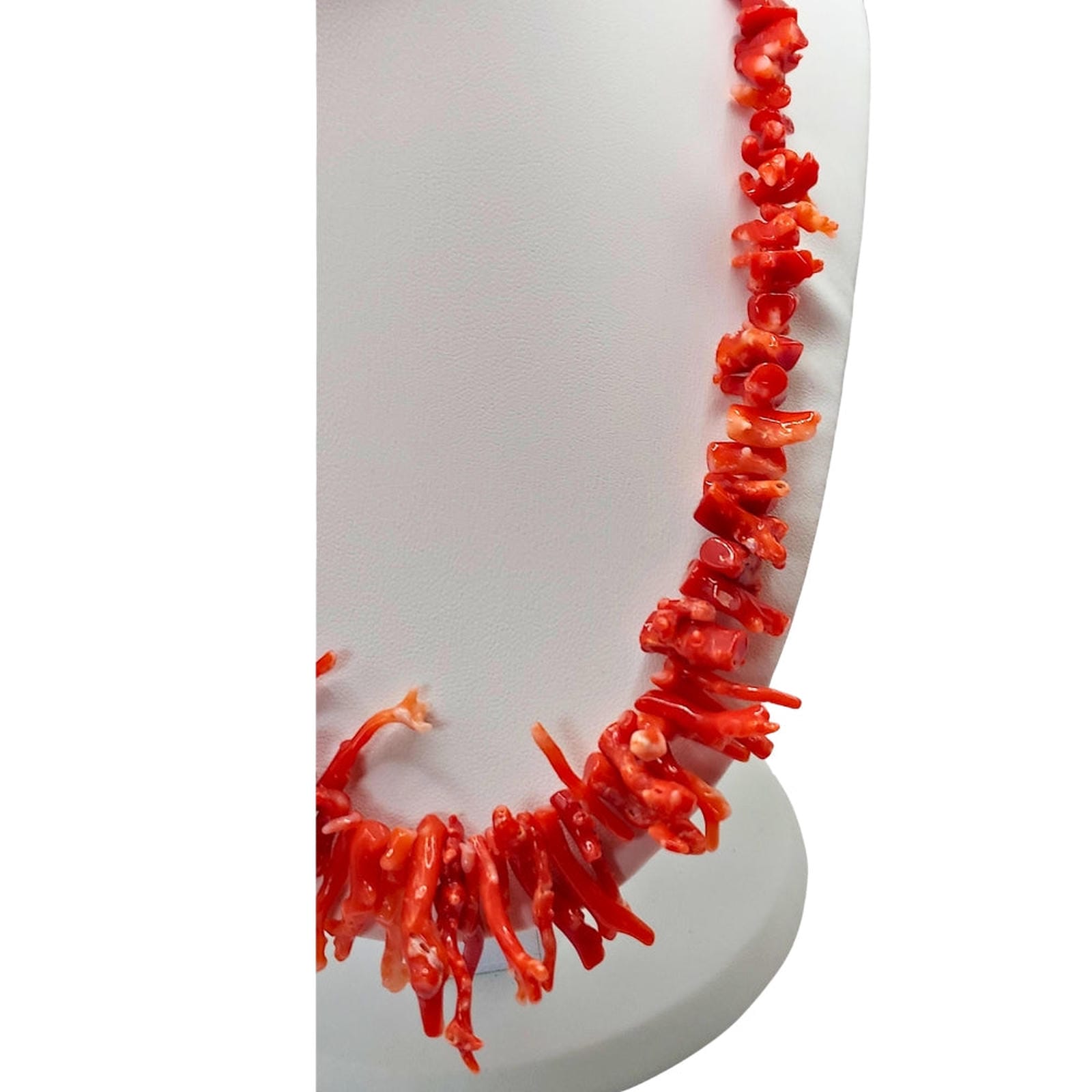 Cut Segment Coral Necklace with Natural Front