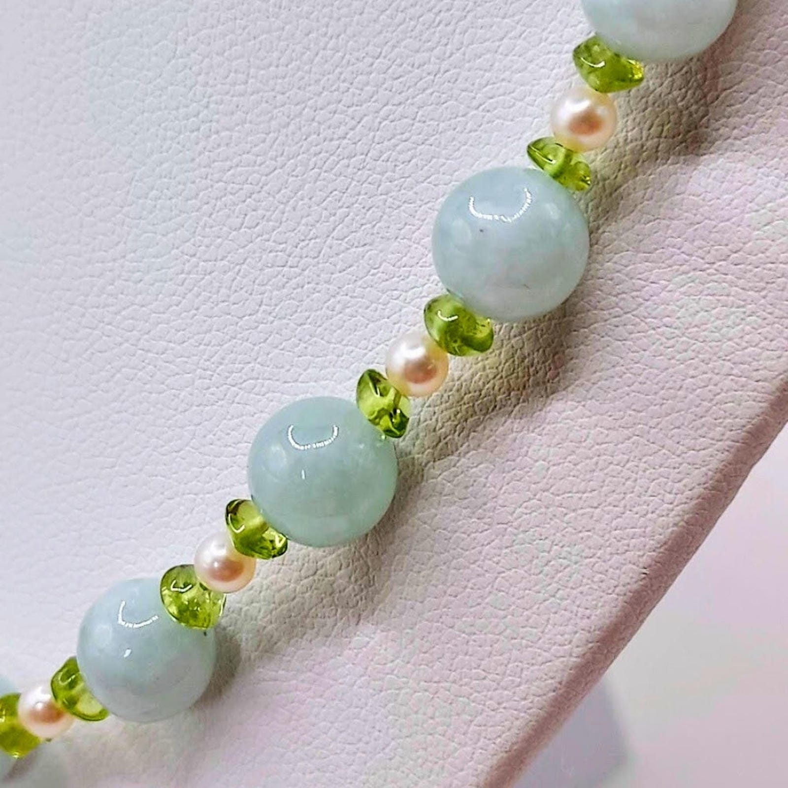 Jade, Pearl & Peridot 18-Inch Strand Necklace