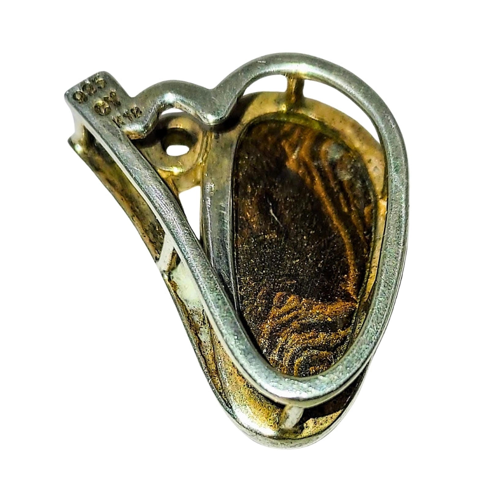 Sterling Silver & 18K Gold Boulder Opal Pendant