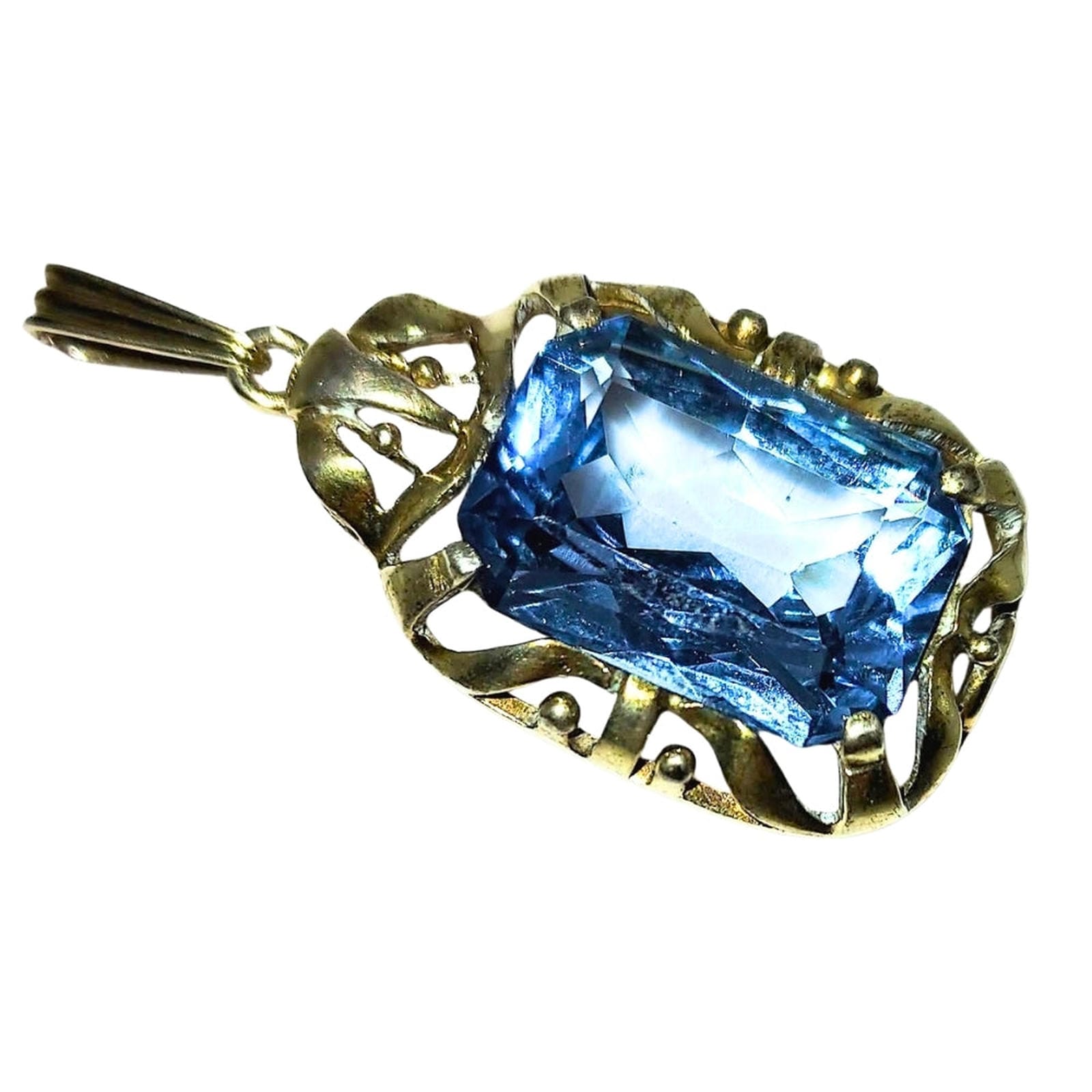 Sterling Silver & Blue Topaz Artisan 3 piece Set - Pendant, Bracelet, Ring