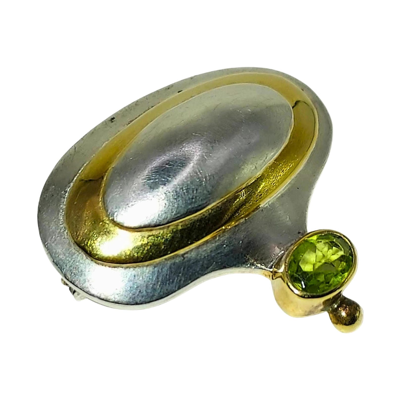 Michou Artisan Sterling Pin with Pearl, Topaz & Amethyst