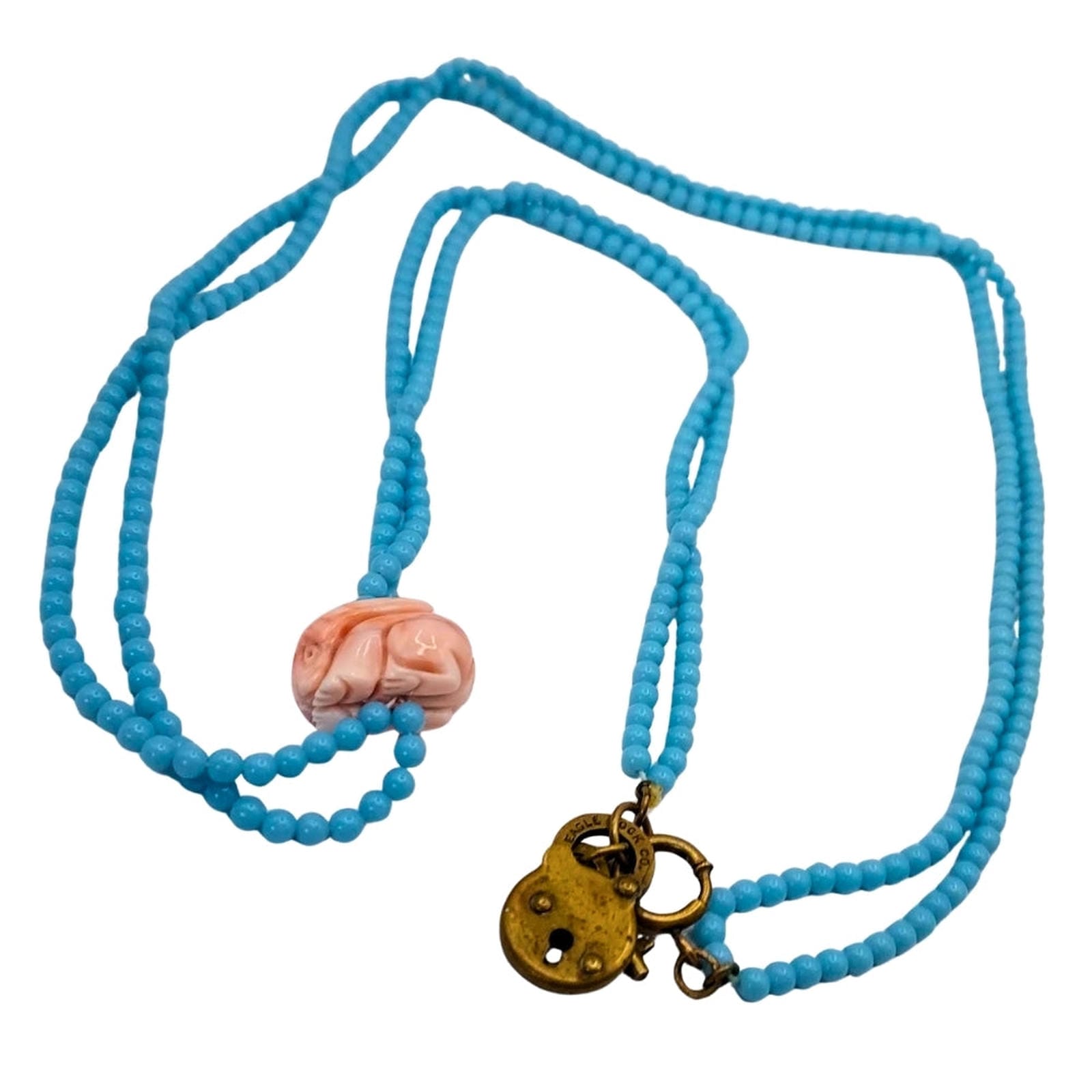 Angel Skin Coral 30-Inch Blue Bead Necklace