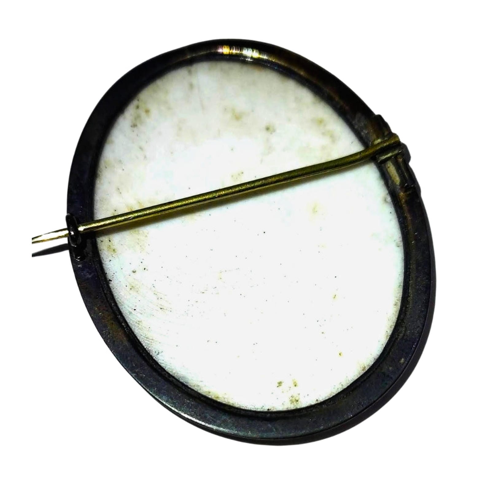 Oval Shell Cameo Pin - Oriental Landscape - 12KT Gold Filled Bezel