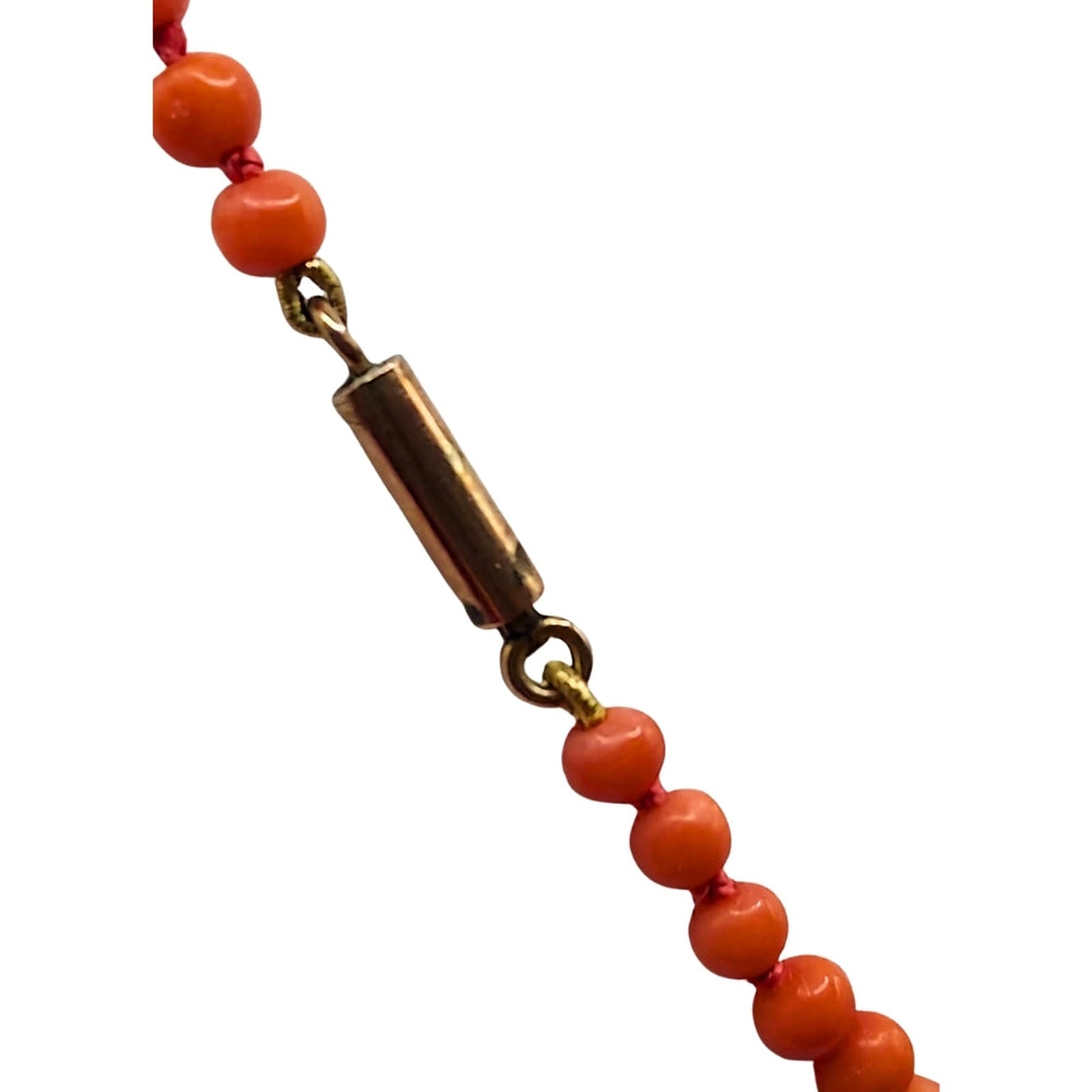 17-1/2 Inch Red Coral Bead Necklace