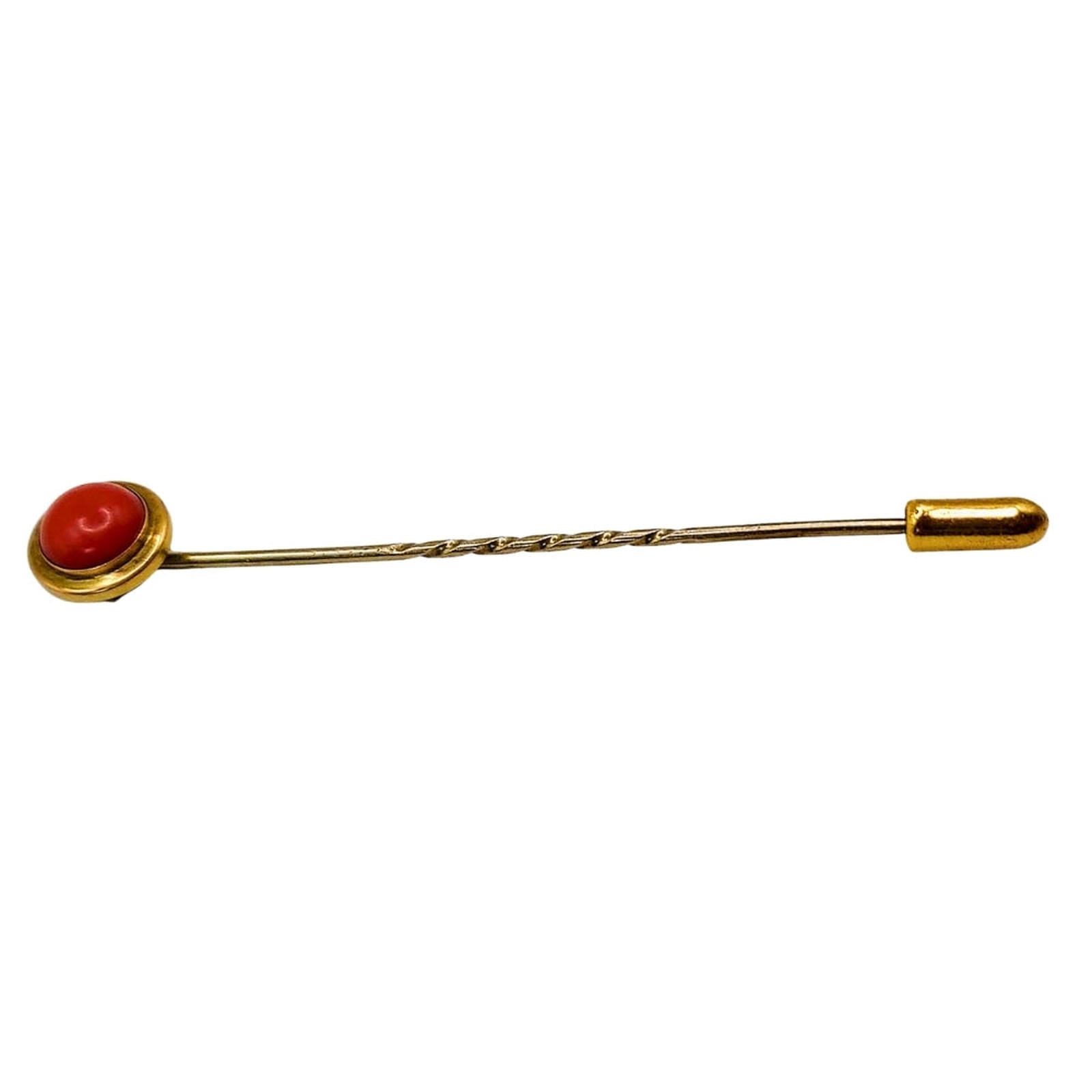 Victorian Coral Cabochon Stickpin