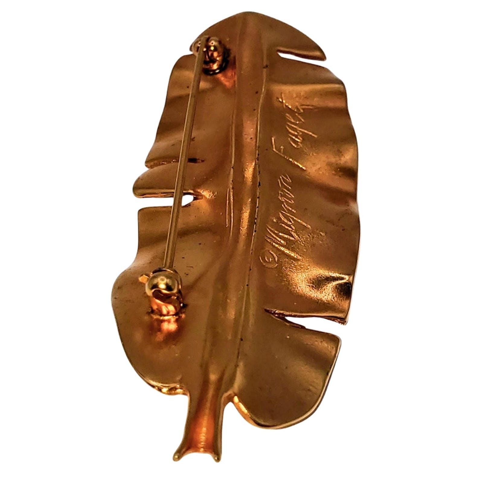 Banana Leaf Brooch - Mignon Faget, Gold-Plated