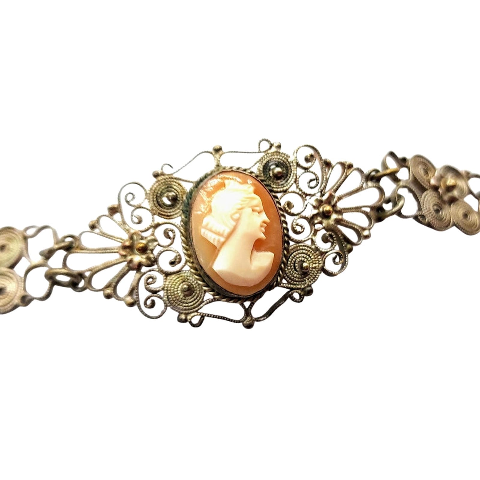 Italy Handcrafted Filigree Bracelet - Smoky Topaz