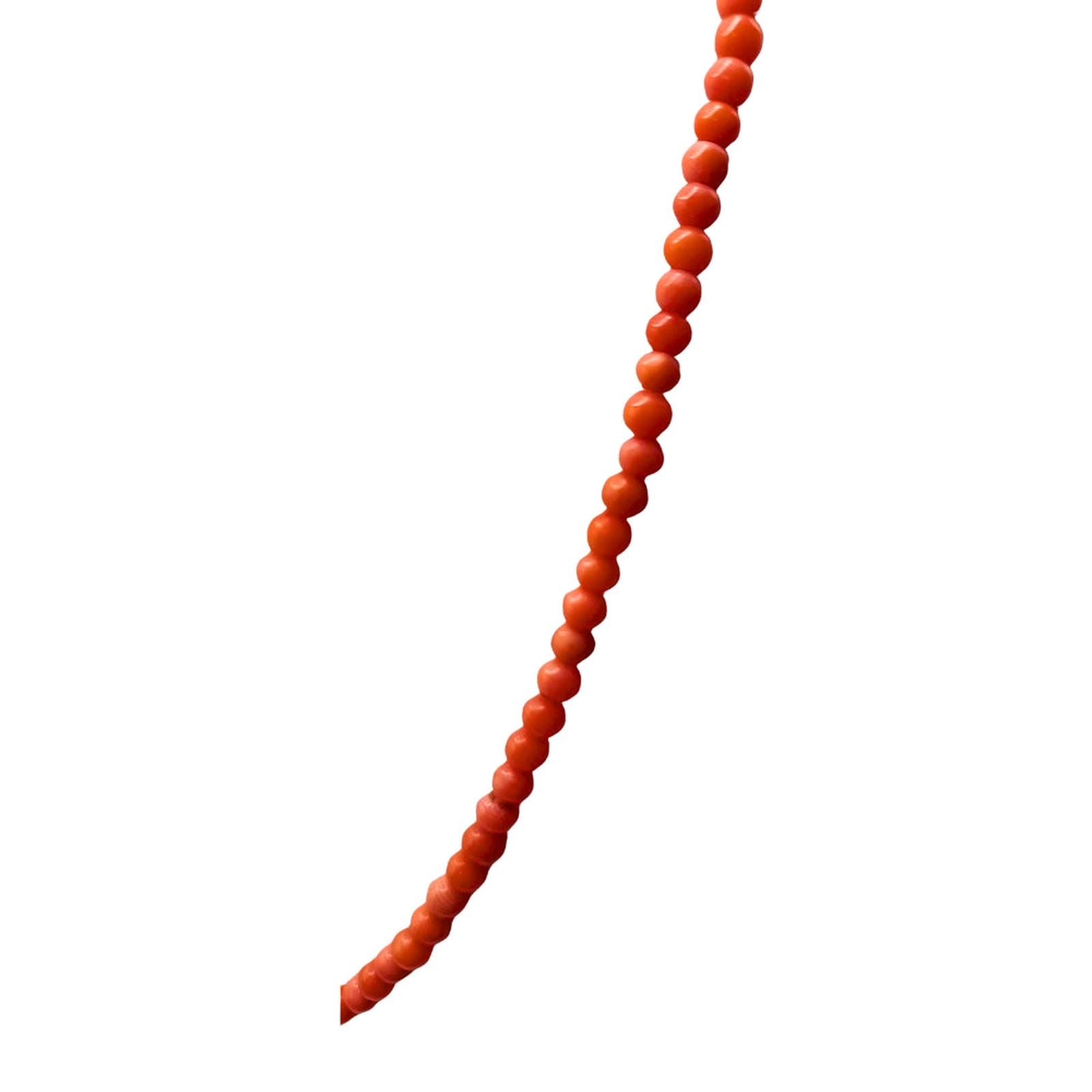 Victorian Coral Bead Necklace with Gold Barrel Clasp