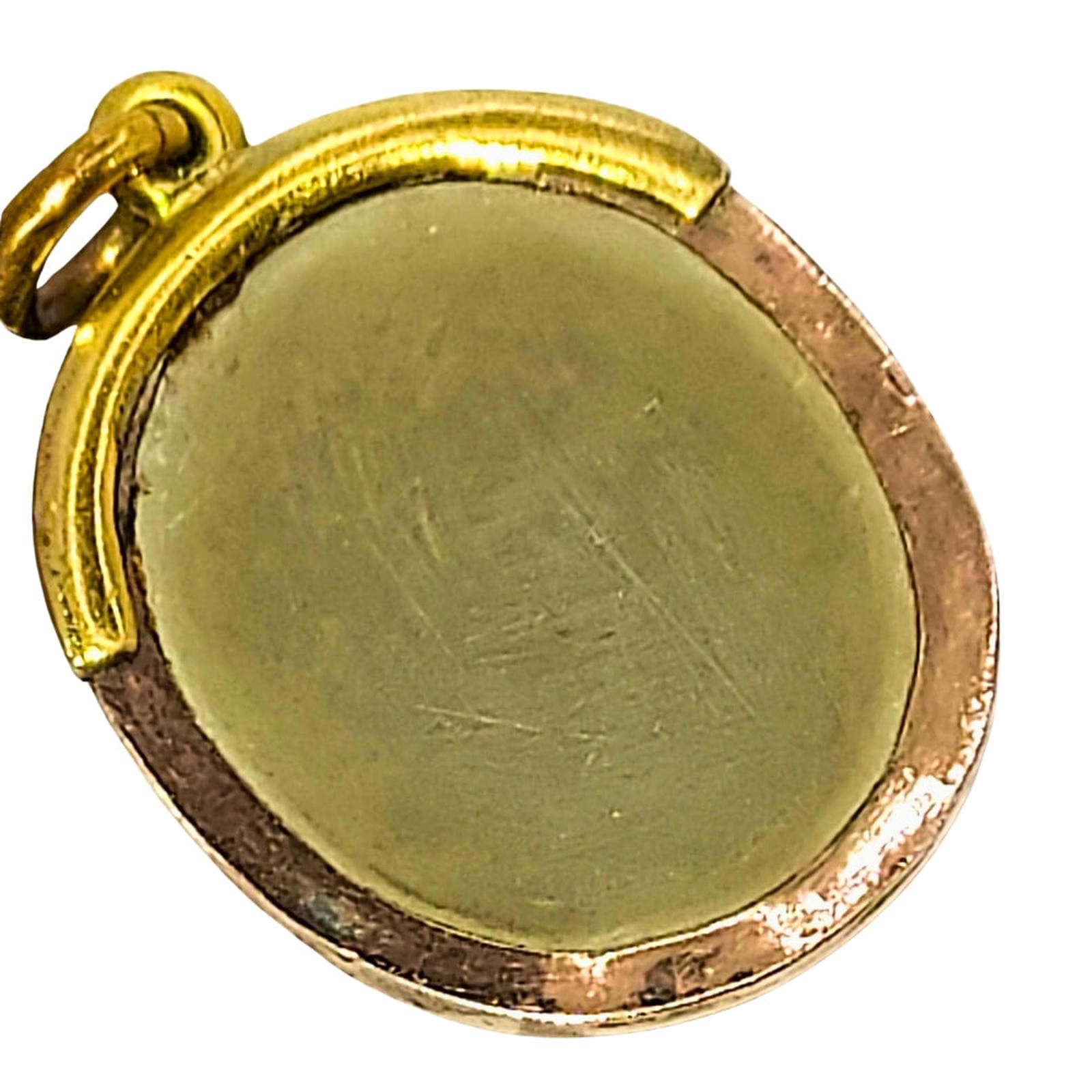 Natural Lava Cameo of Male Profile - Italy - Pin Pendant - Gilt Metal Bezel