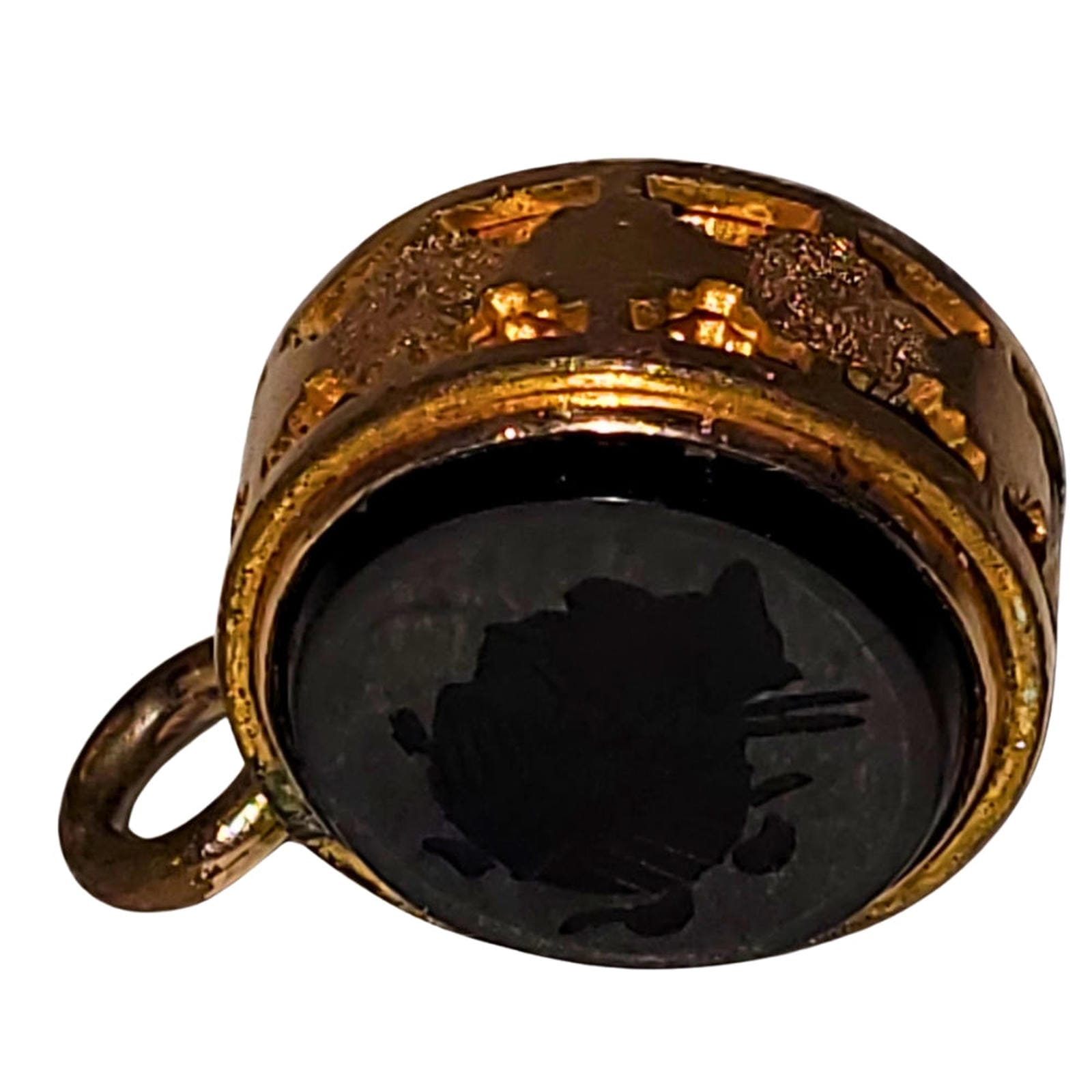 Onyx Intaglio Watch Fob w/ Tiger's Eye