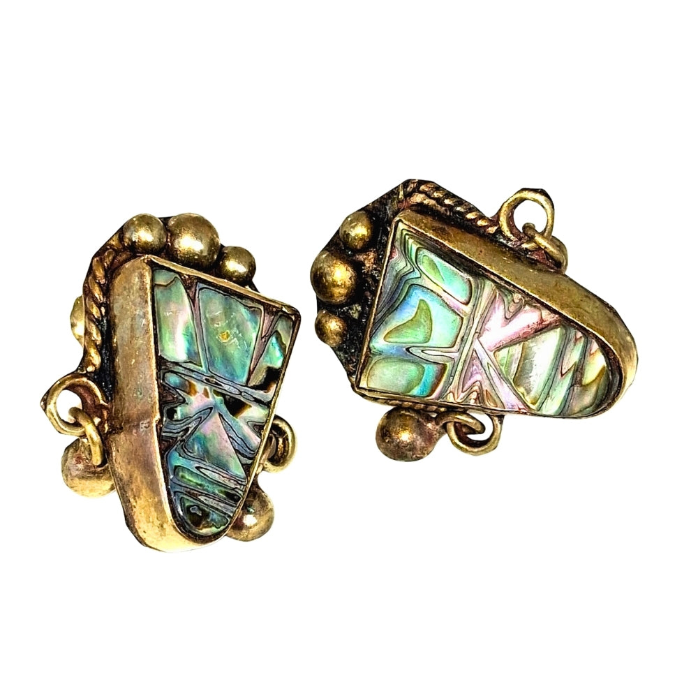Mexican Abalone & Sterling Necklace and Earrings Set