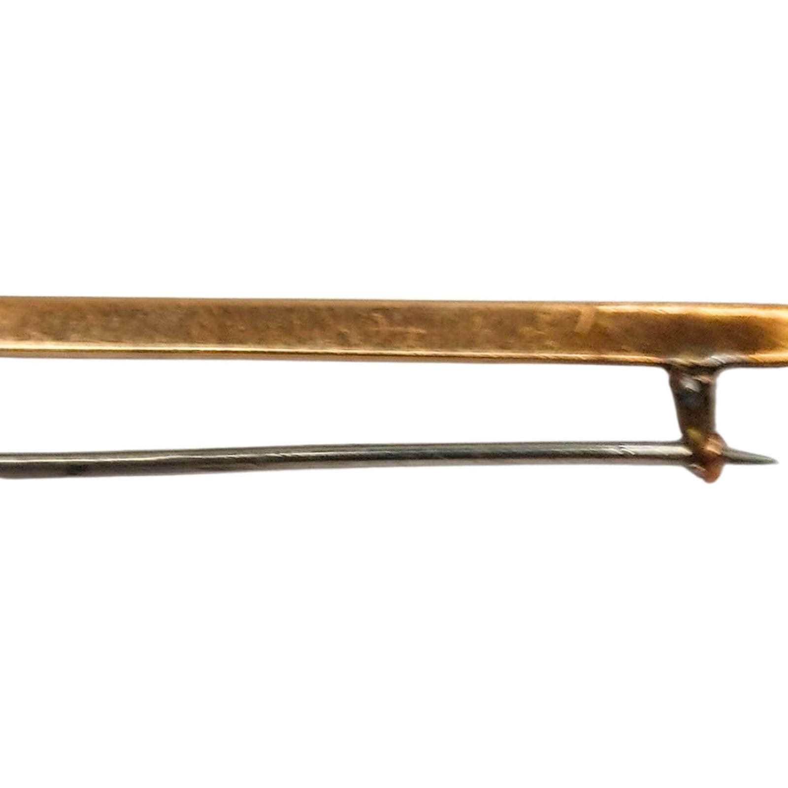 New Zealand Monumental Faceted Quartz Crystal 14KT Bar Pin