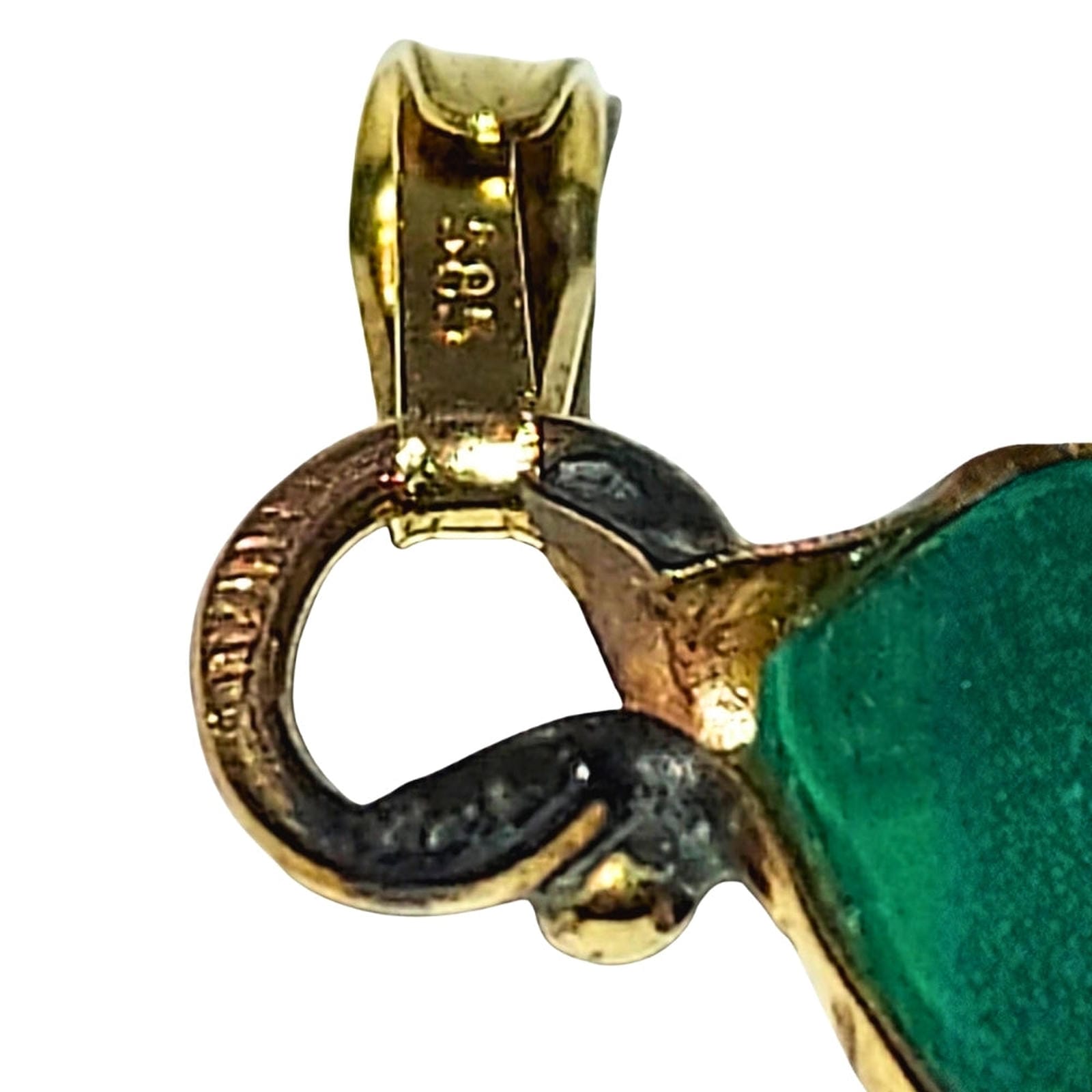 Malachite Teardrop Pendant in 14K Gold