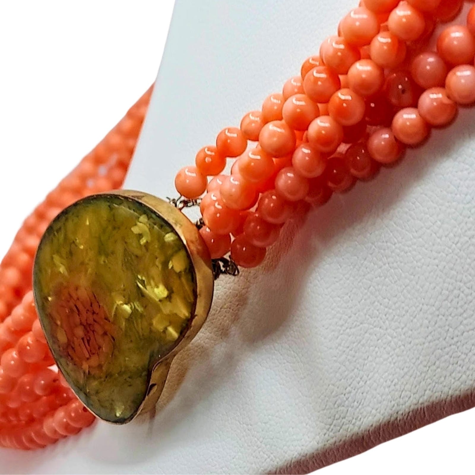 Angel Skin Coral Six-Strand Necklace