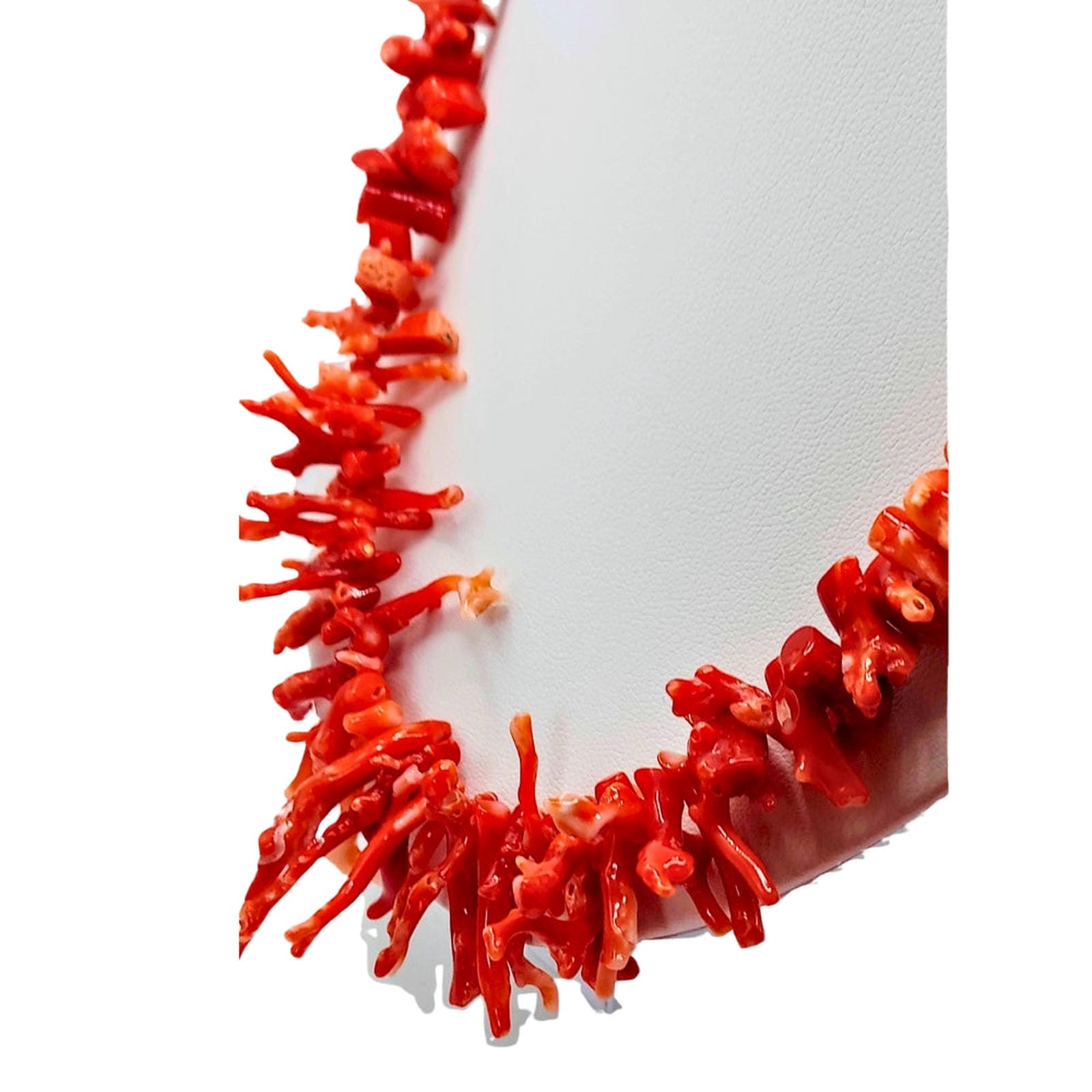 Cut Segment Coral Necklace with Natural Front