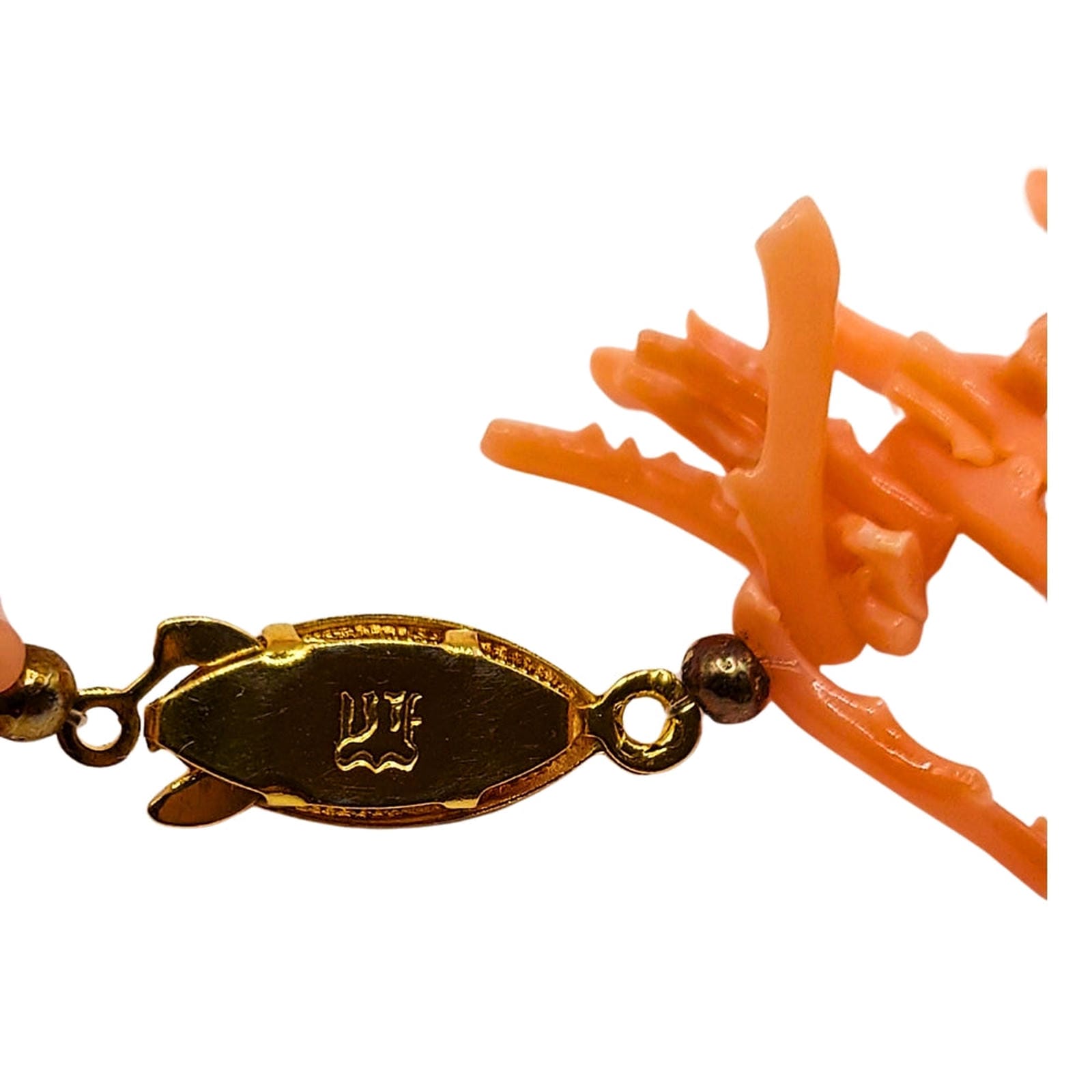 Italian Pink Salmon Branch Coral Necklace
