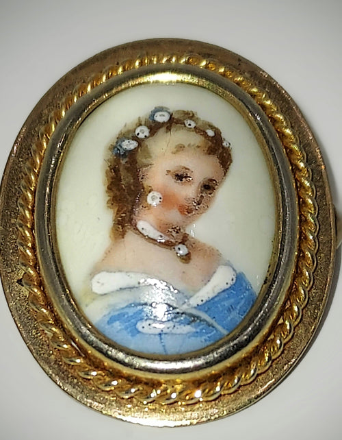 Limoges Porcelain Portrait Pin