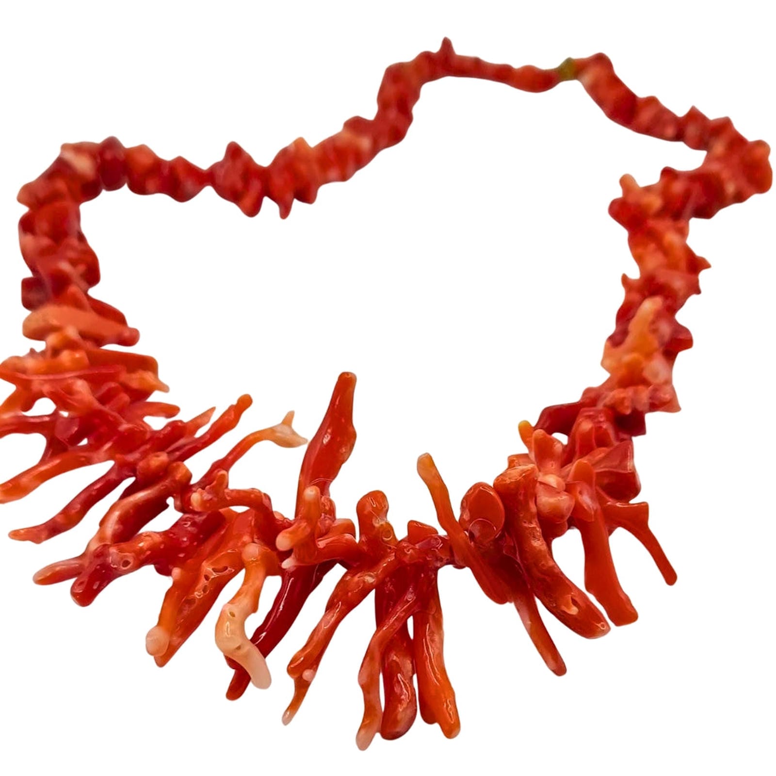 Cut Segment Coral Necklace with Natural Front