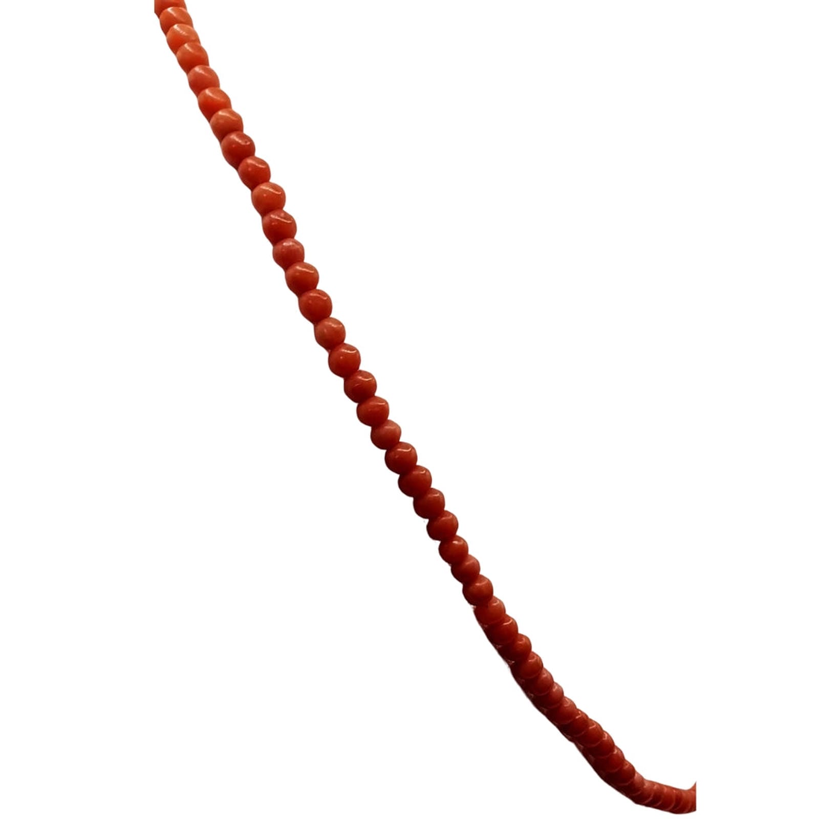 Victorian Coral Bead Necklace with Gold Barrel Clasp