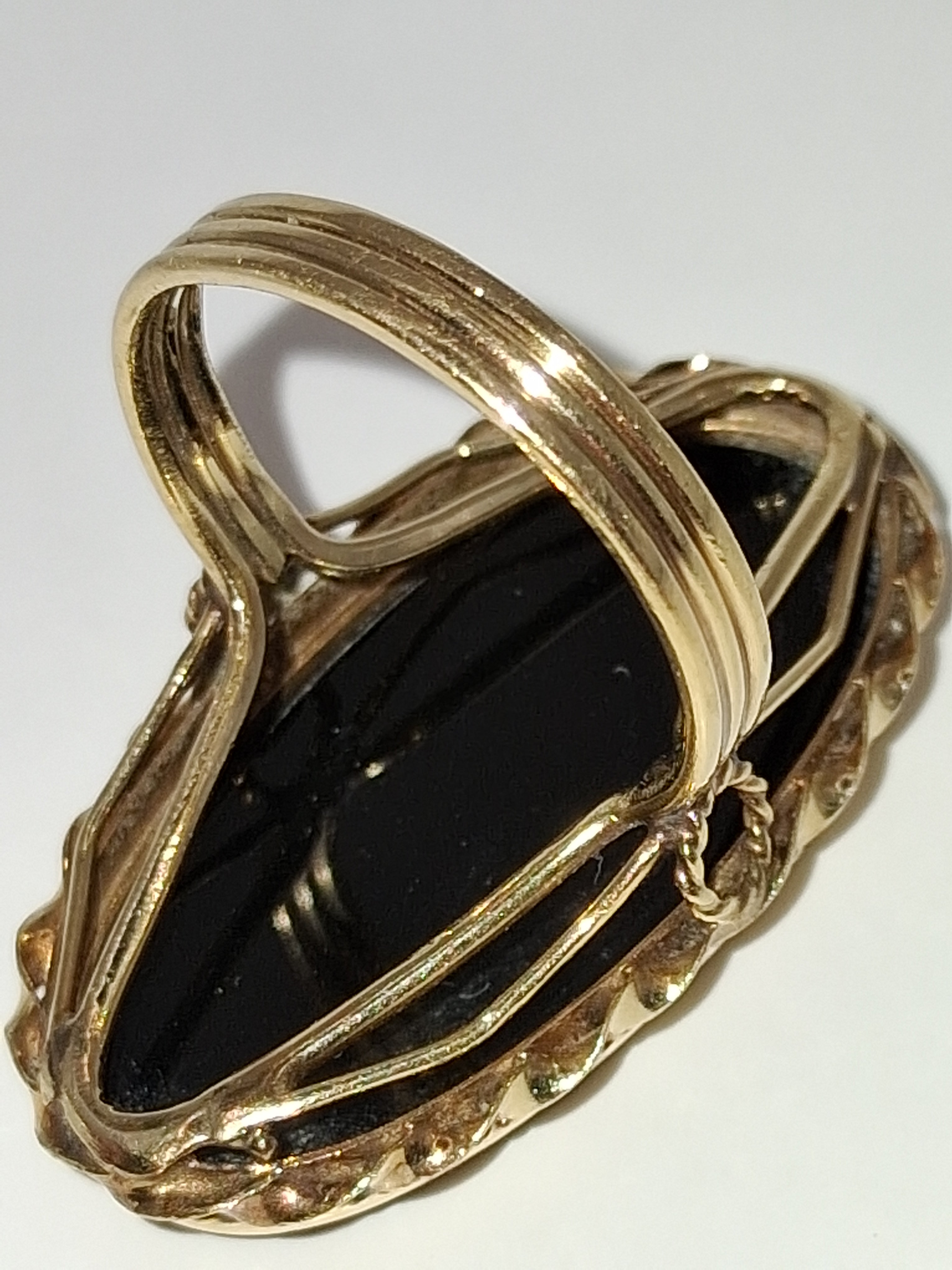 Black Onyx Large Oval Statement Ring — 14KT Gold
