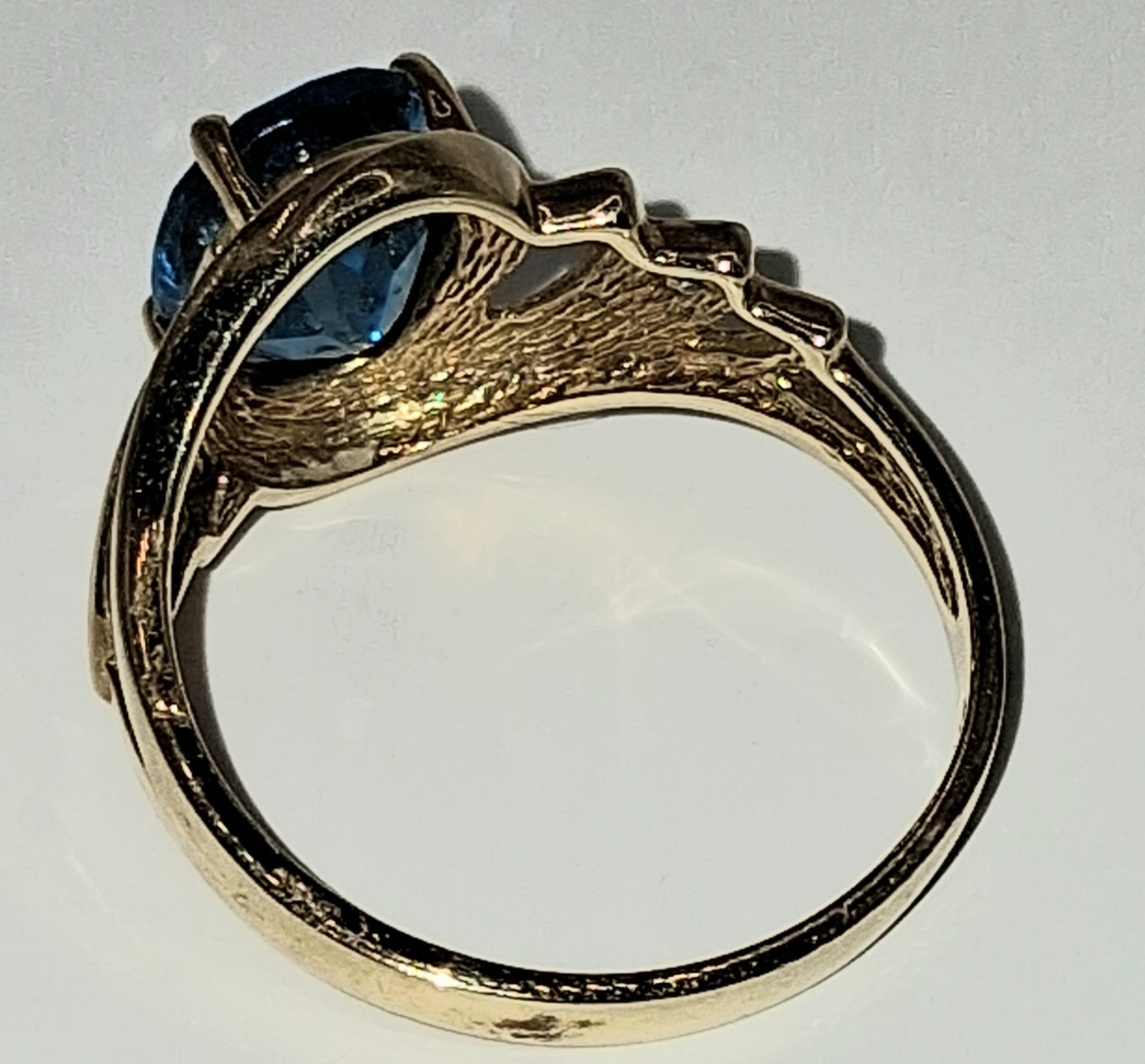 Blue Topaz Swirl Bezel Ring