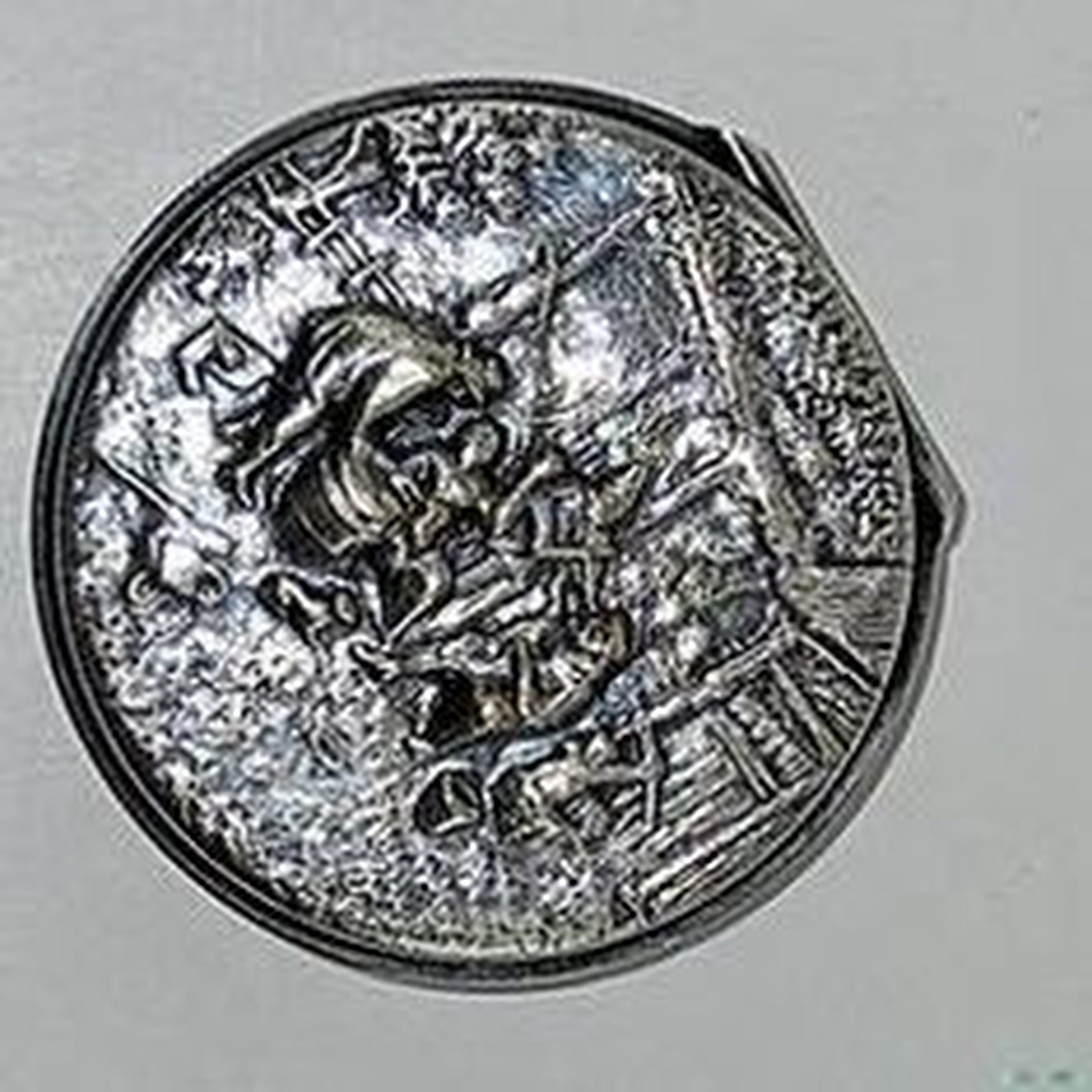 Estate Sterling Silver Repousse Pill Box