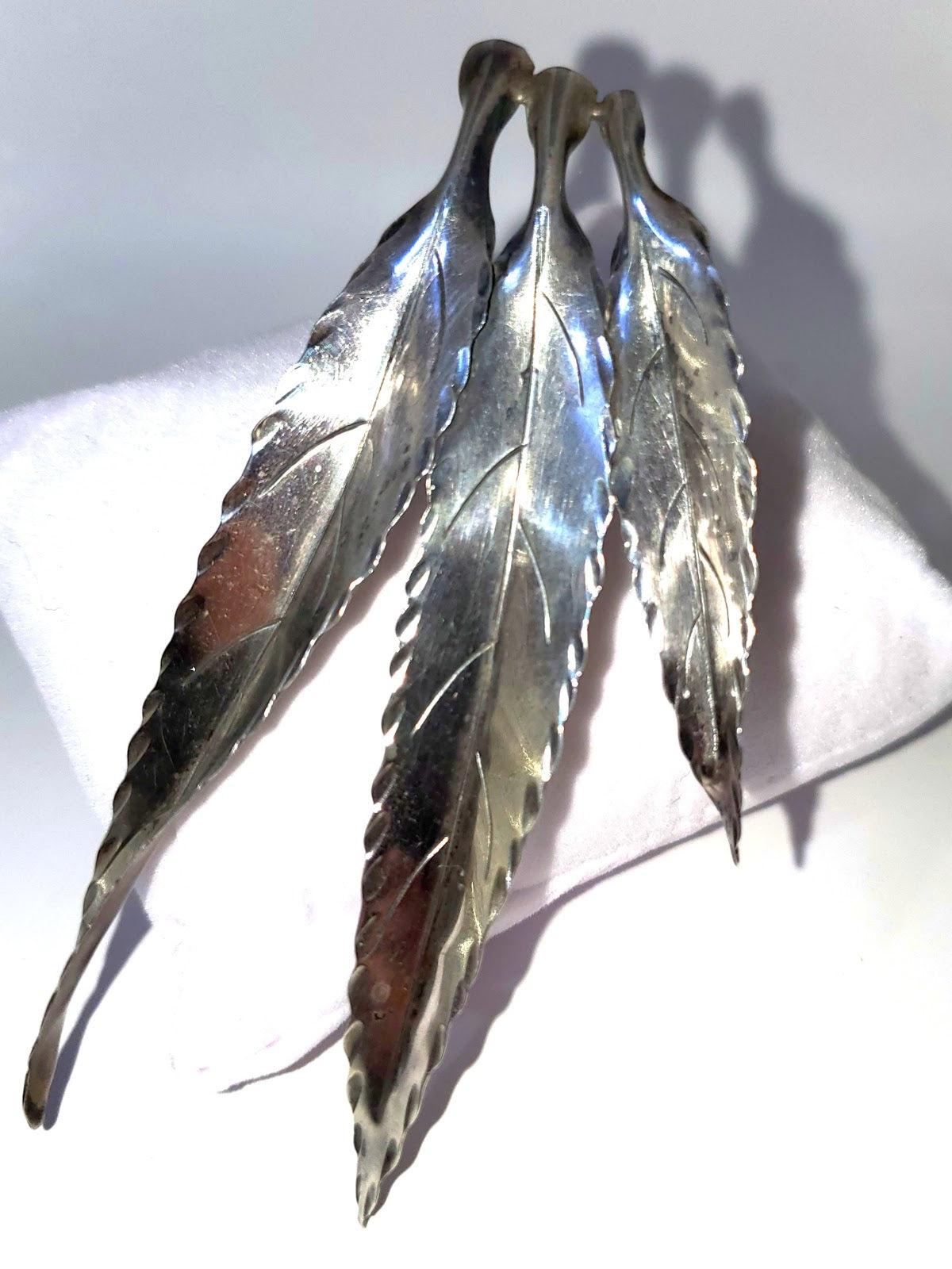 Hand-Forged Leaf Brooch — Stuart Nye, Sterling Silver
