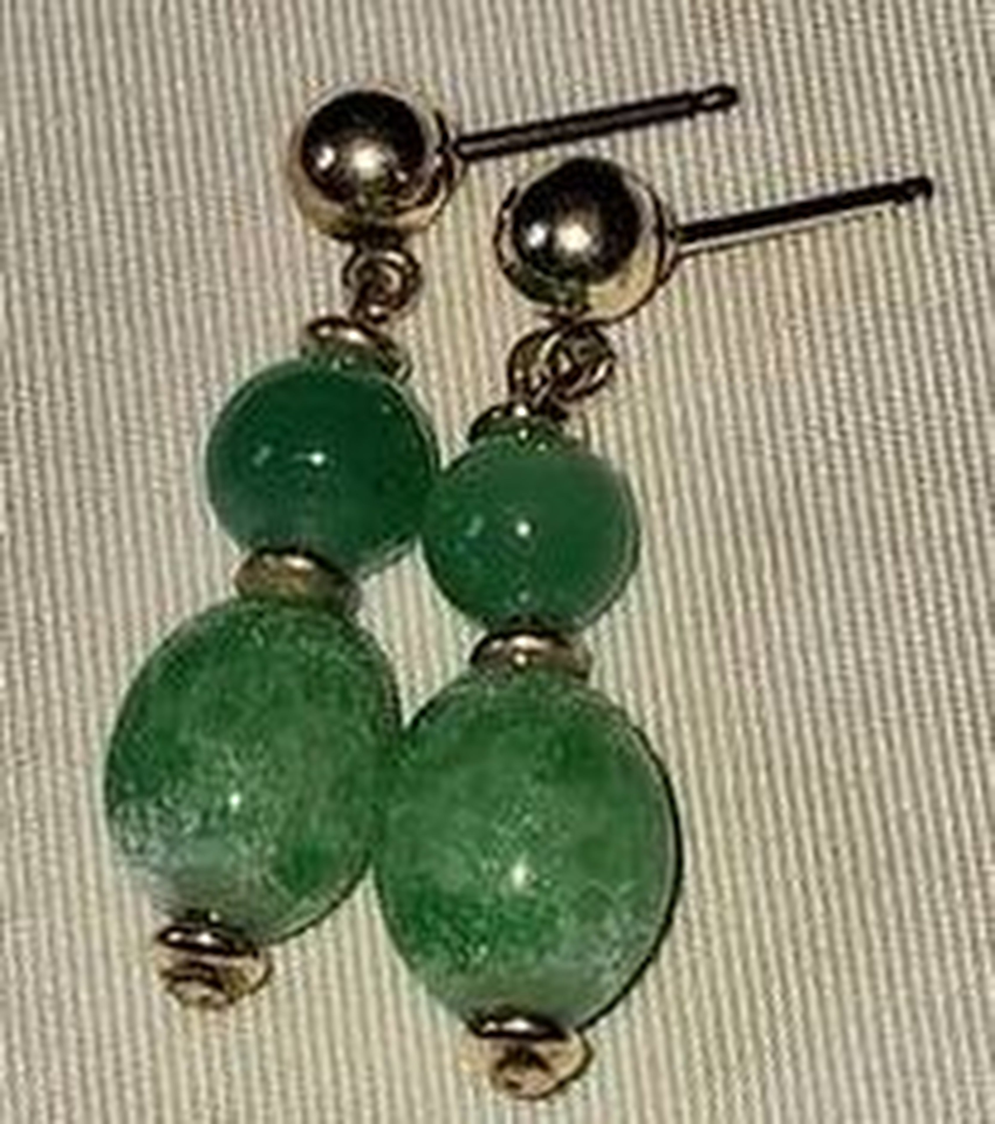 Jade Bead Earrings on Gold-Filled Posts