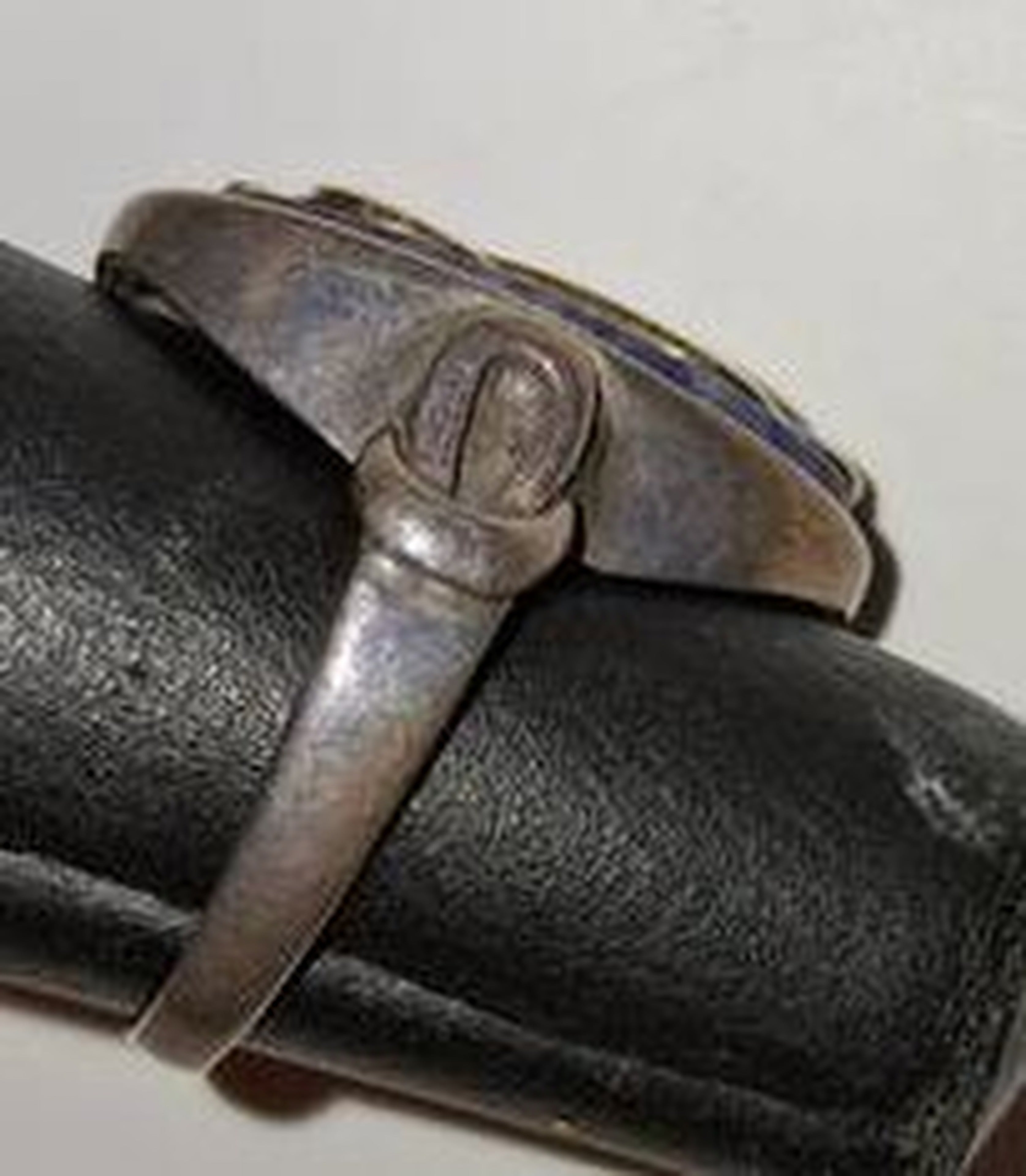 Lapis and Sterling Ring w/Gold Decoration