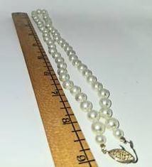 Large White Cultured Pearl Necklace, 17 Inches