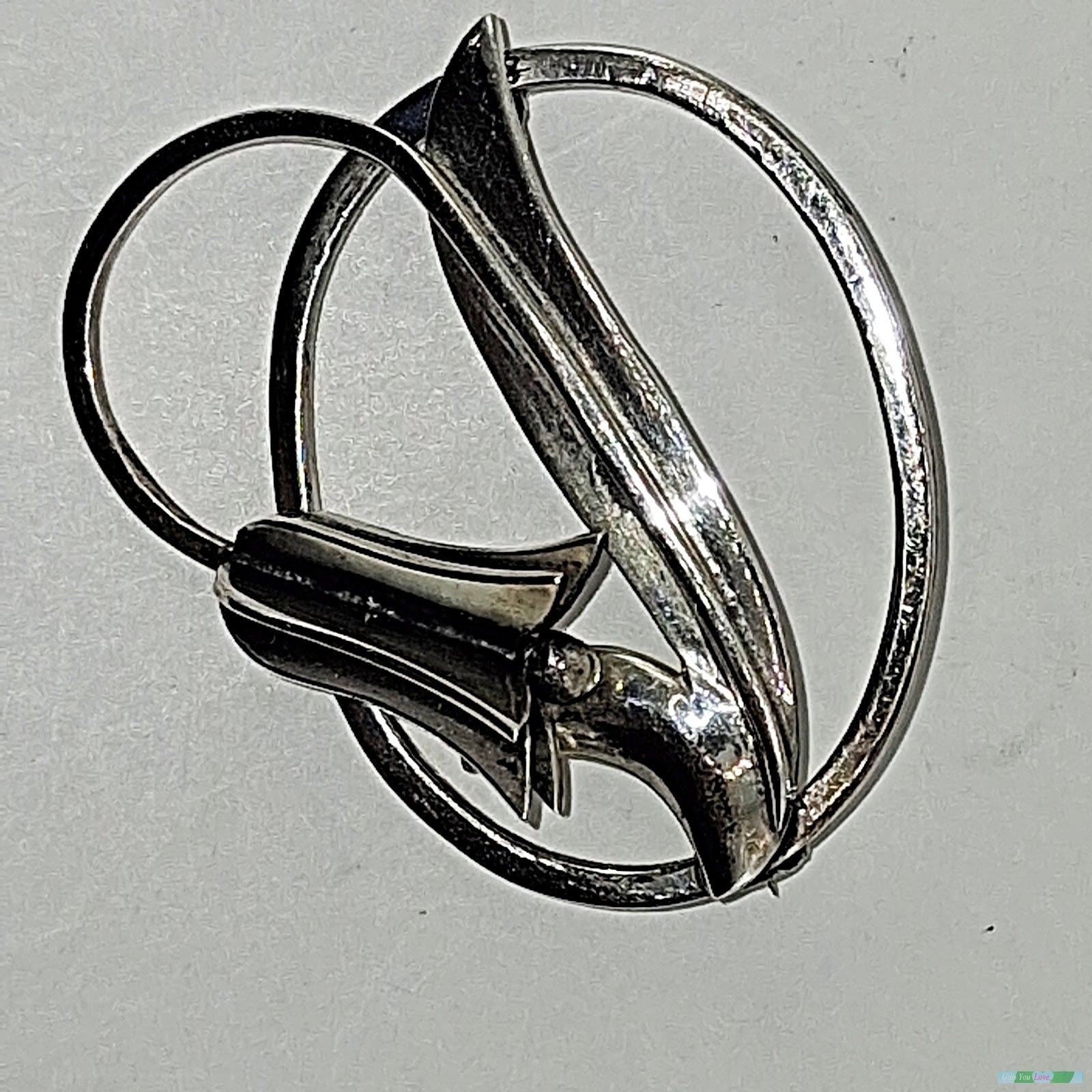 Mexican Sterling Silver Tulip Circle Pin