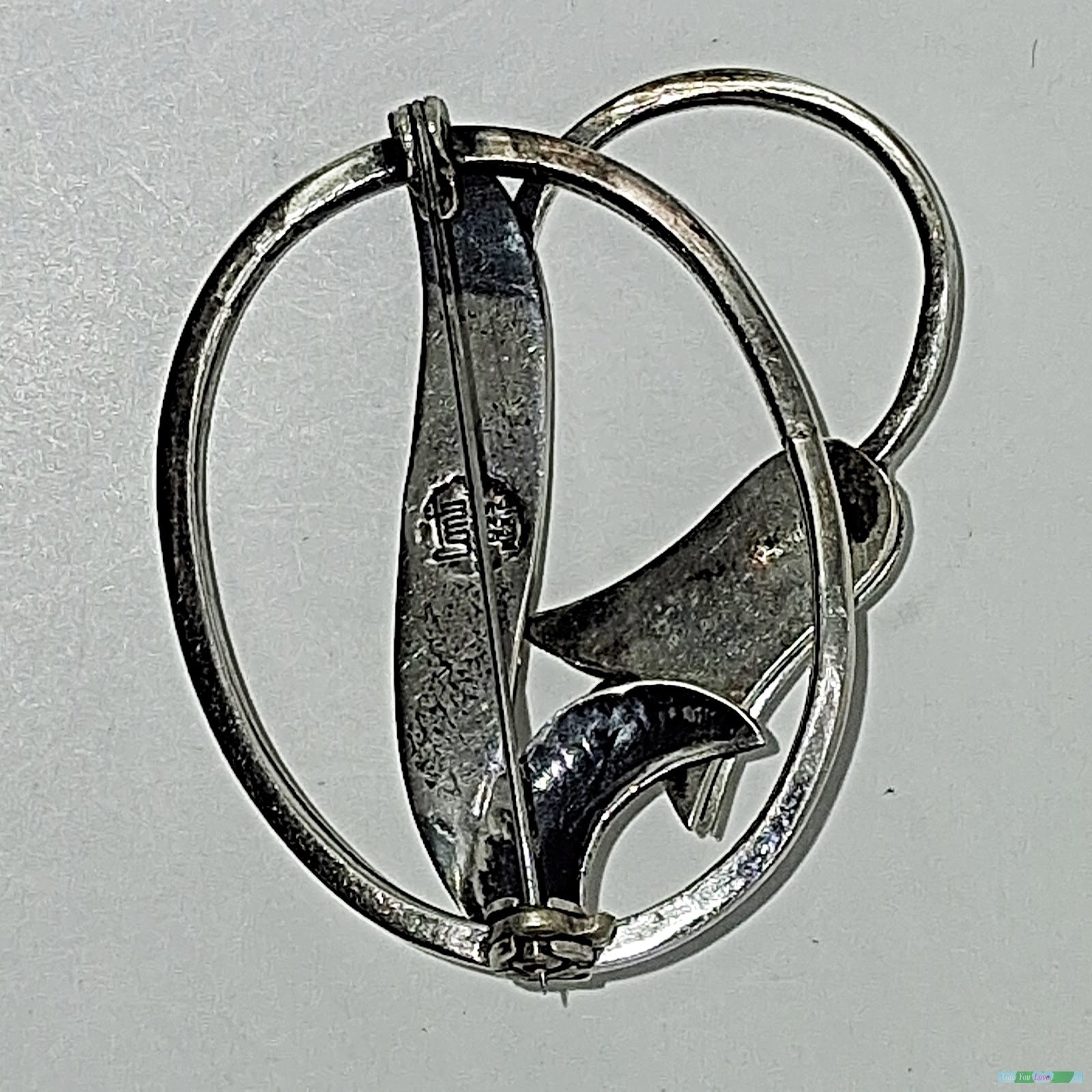 Mexican Sterling Silver Tulip Circle Pin
