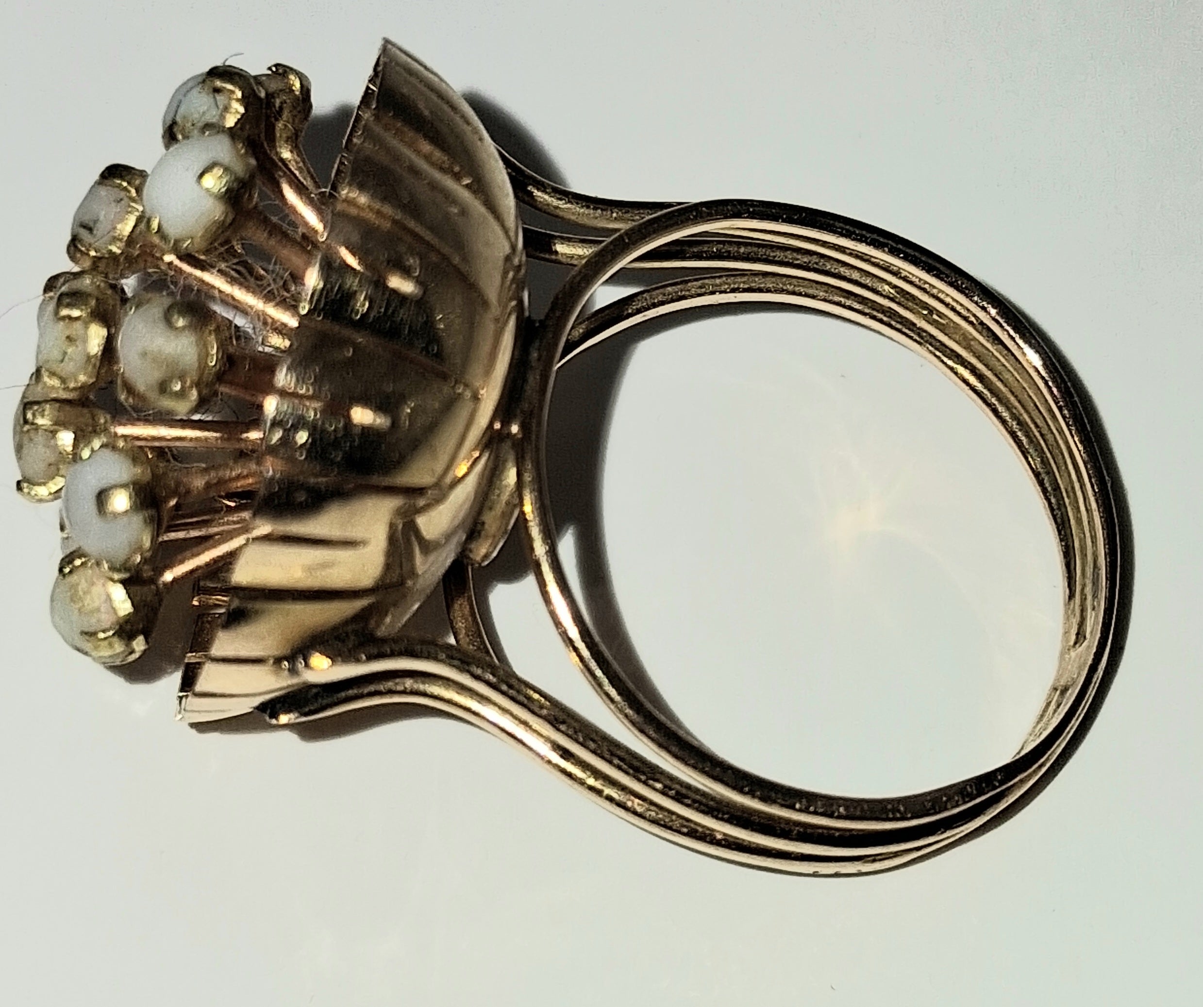 Mid-Century Interchangeable Stone Cocktail Ring