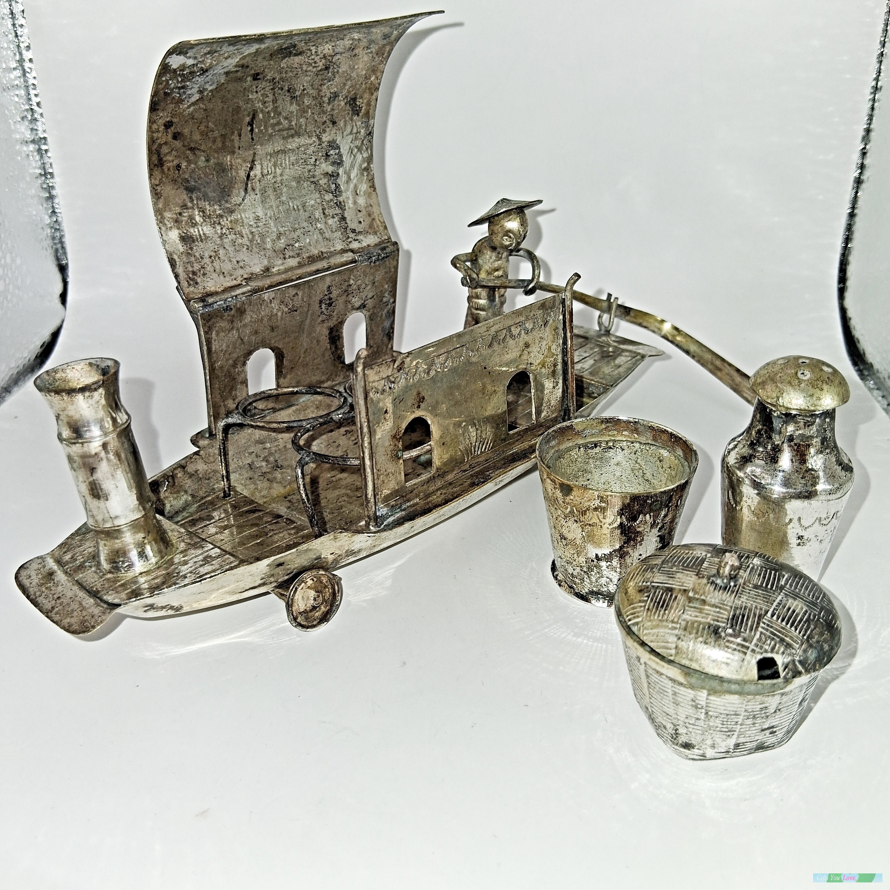Mid-Century Japanese Silver Plate Seasoning Boat