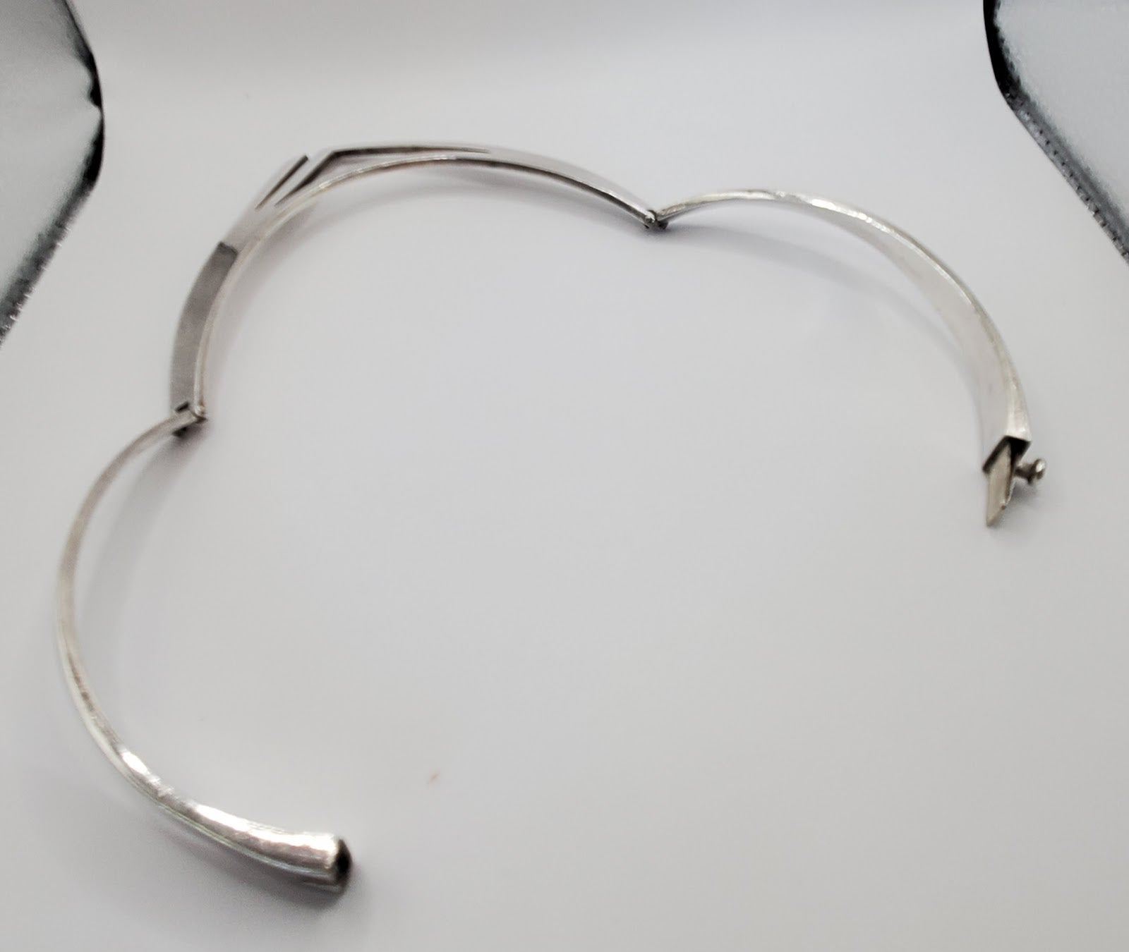 Mid-Century Modern Sterling Silver Triangle Choker — Mexico
