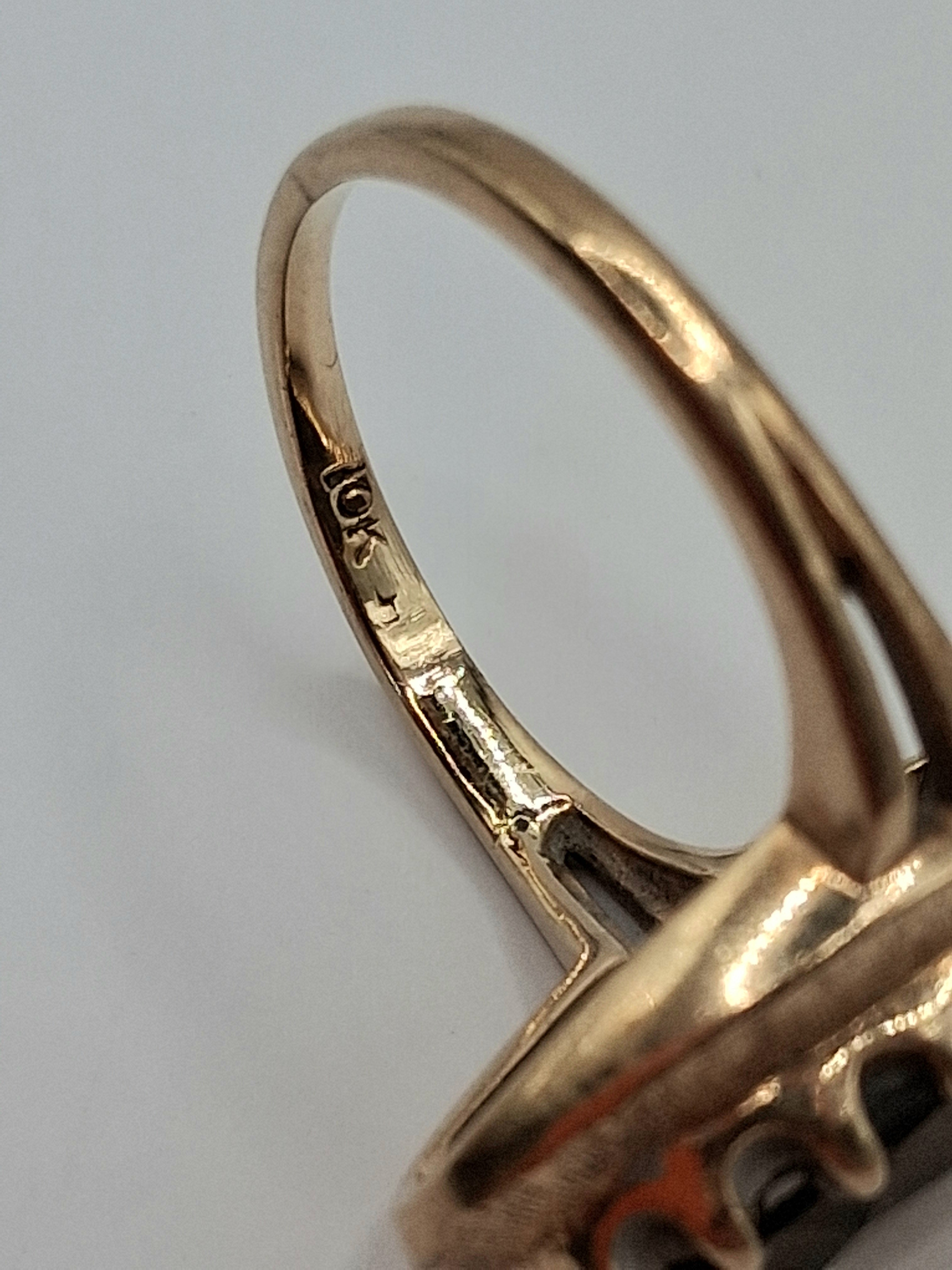 Mid-Century Smoky Topaz Ring — 10KT Gold