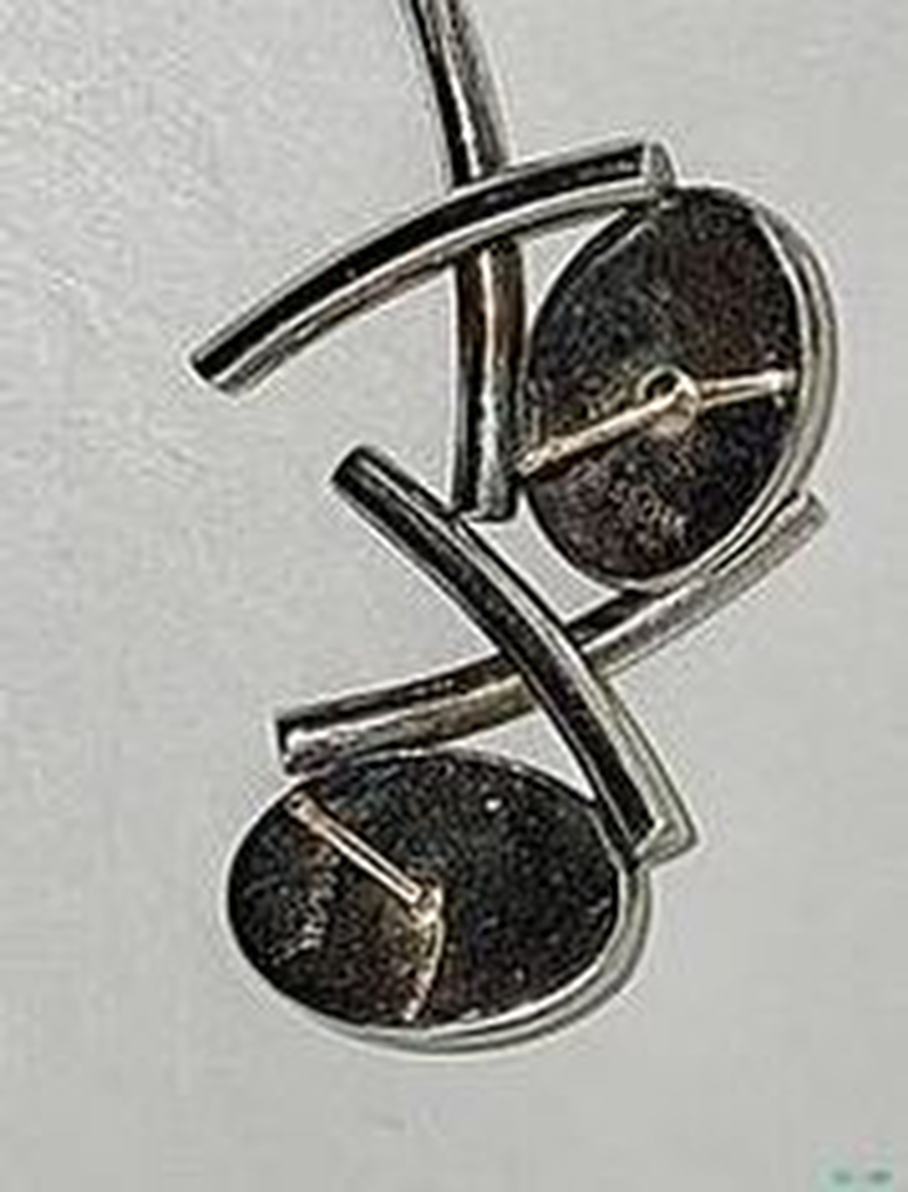 Peter Brams Artisan Sterling & 14KT Gold X Button Knot Earrings